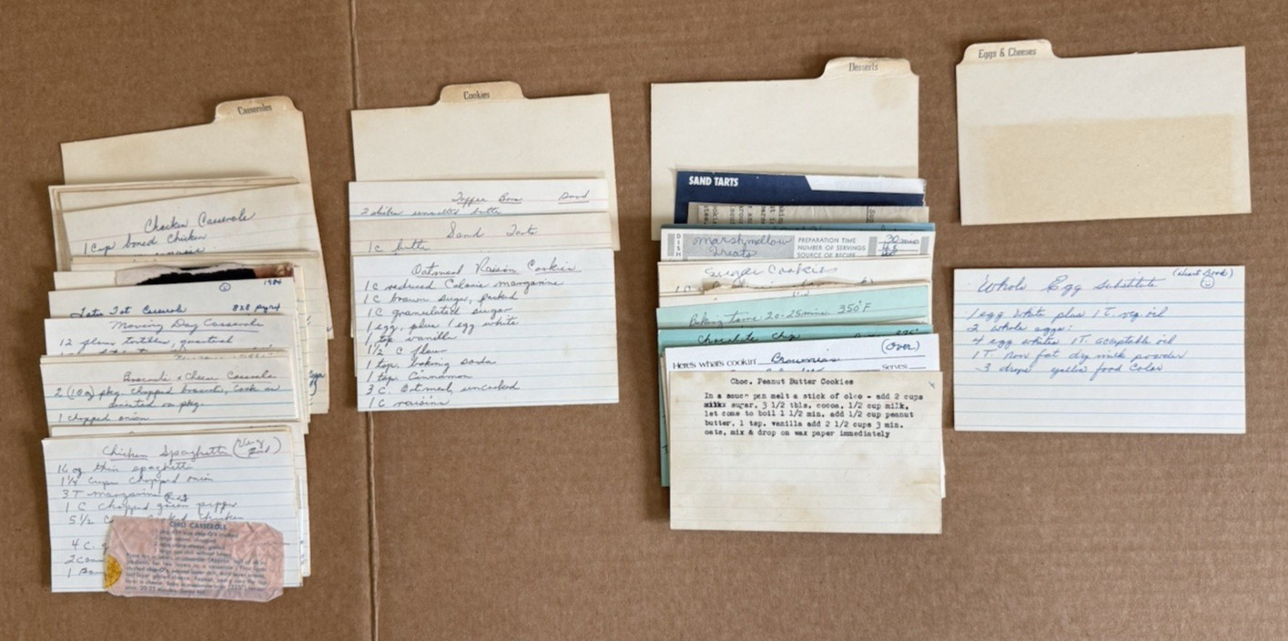 Vintage Recipe Cards And Clippings 1980s And More Recent