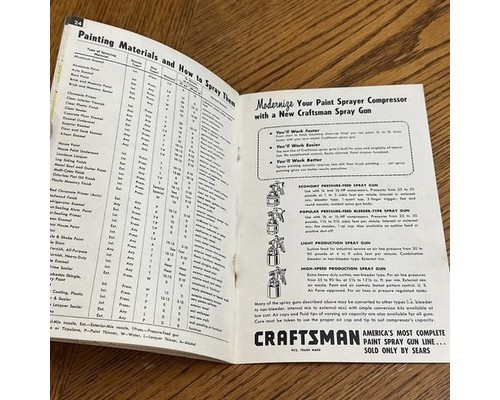 Craftsman Power Painting Spray Guide Sears DIY Handbook 1956 Home Decorating