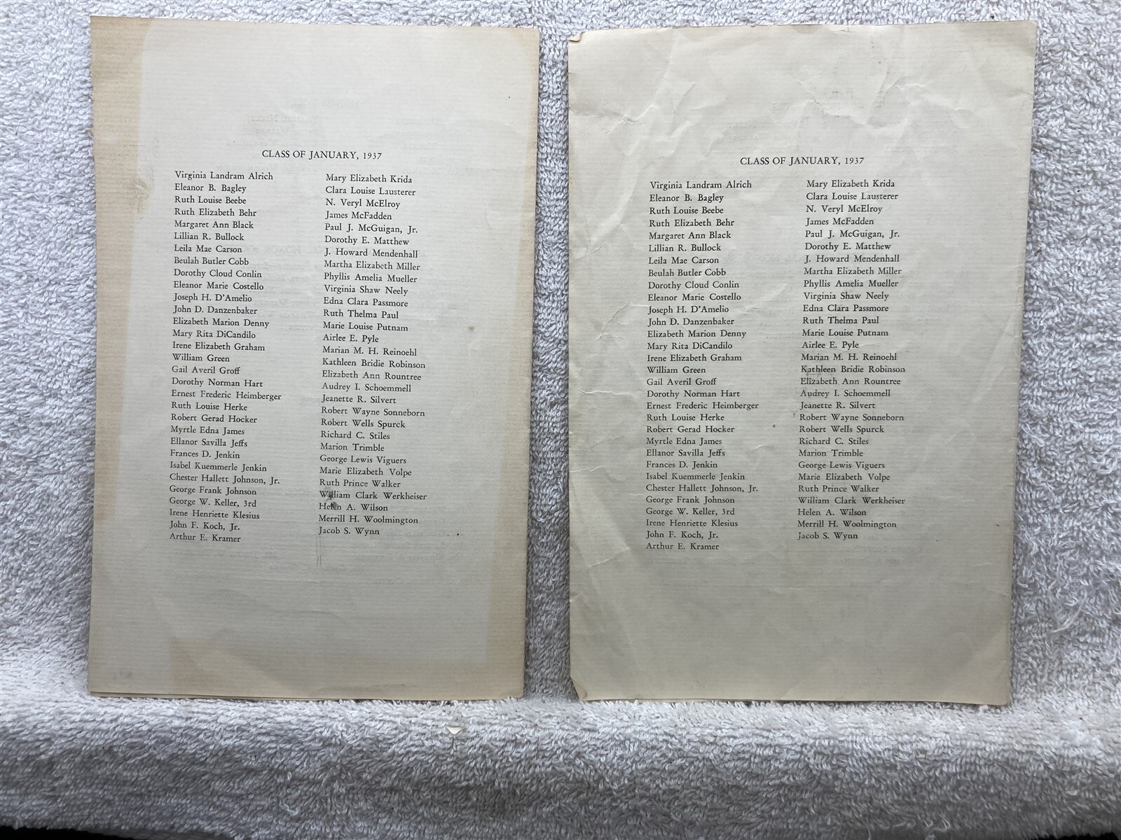 1937 Haverford Township High School Graduation Programs Pennsylvania PA Vtg