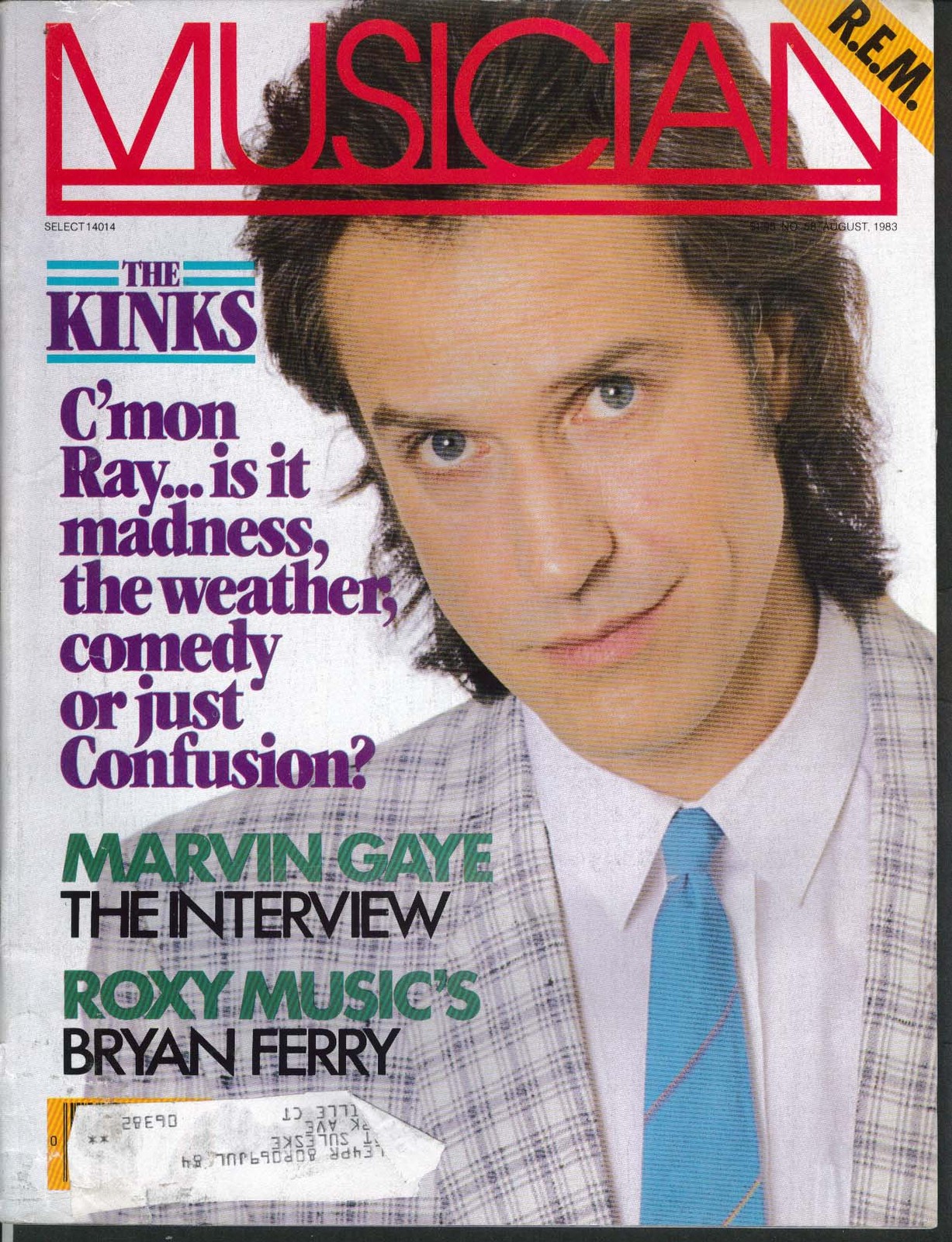 MUSICIAN #58 Kinks Ray Davies; Marvin Gaye interview REM Roxy Music 8 1983