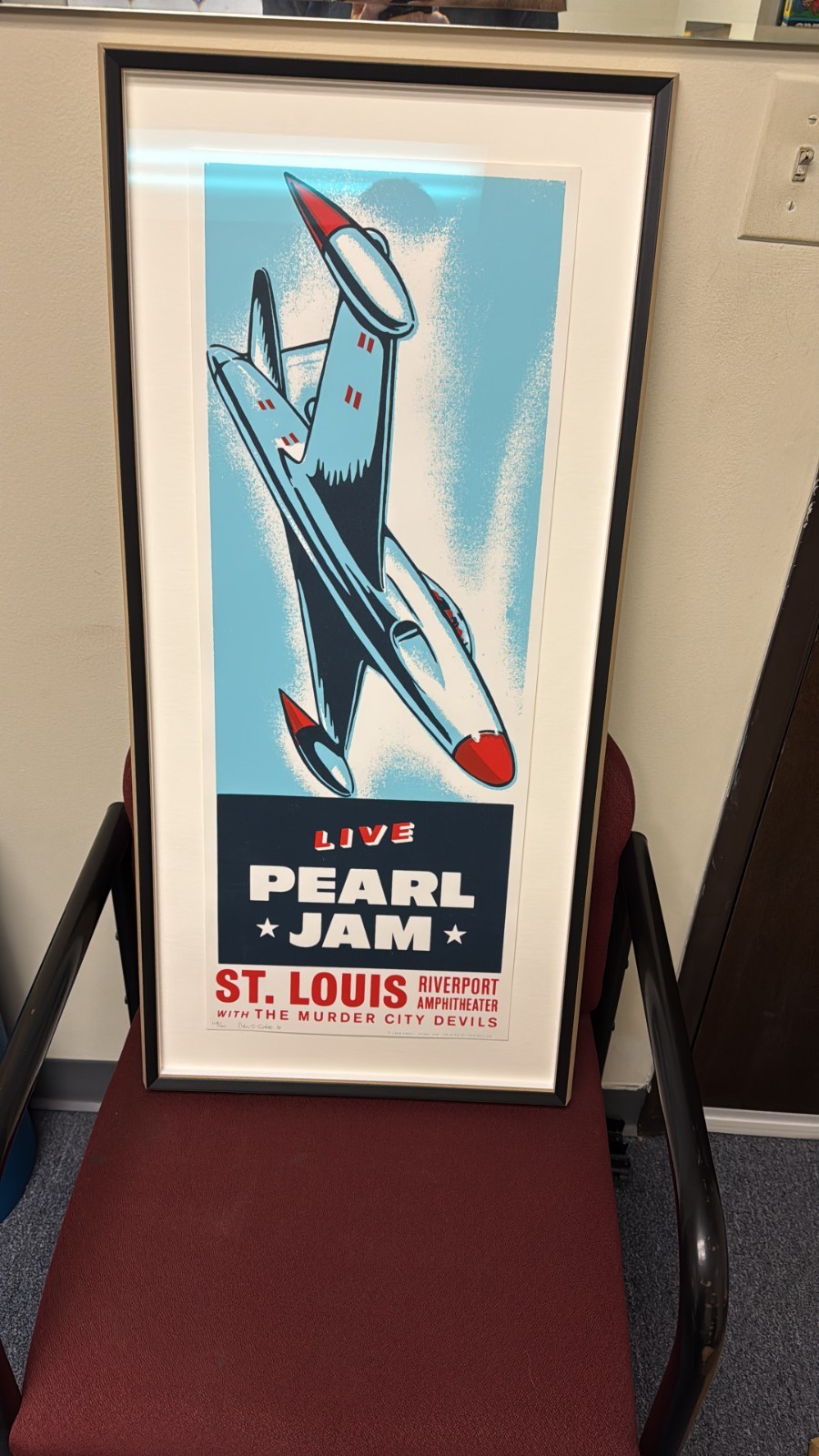 1998 Pearl Jam St Louis MO Ames Bros Concert Poster Screen Print Riverport