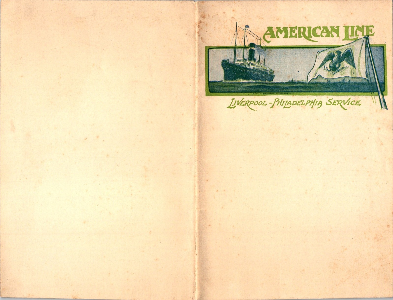 American Line Letterhead 1900 Liverpool-Philadelphia Art Nouveau Design