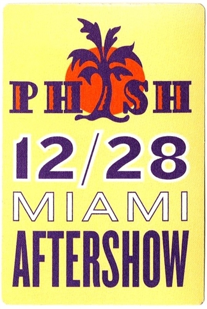 Phish 2003 concert tour 12/28 New Year’s in Miami After Show Backstage Pass