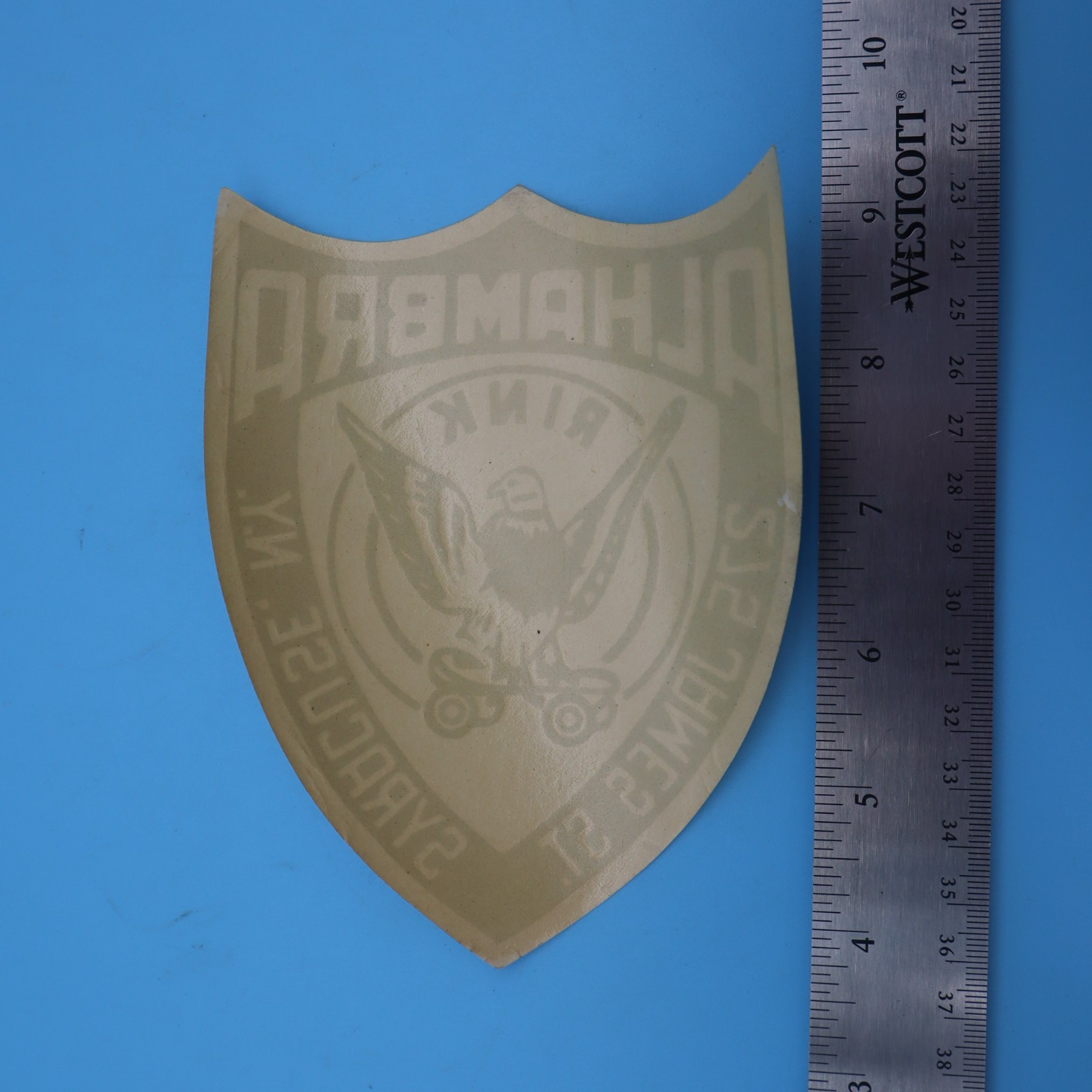 ALHAMBRA 1940s SYRACUSE NY Vintage Roller Skating Rink Sticker Label Decal Rare