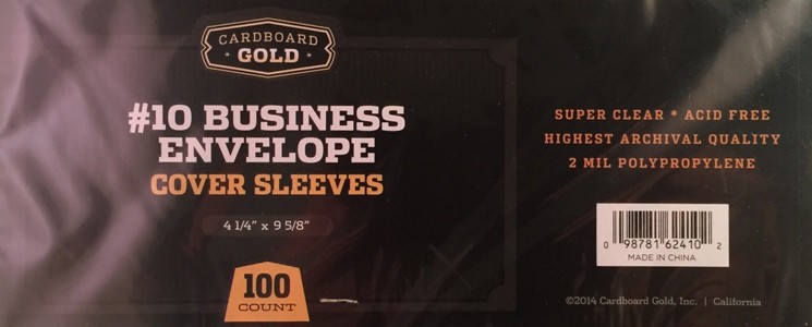 Pack of 100 CBG Business Envelope #10 Archival 2-Mil Soft Poly Sleeves acid free