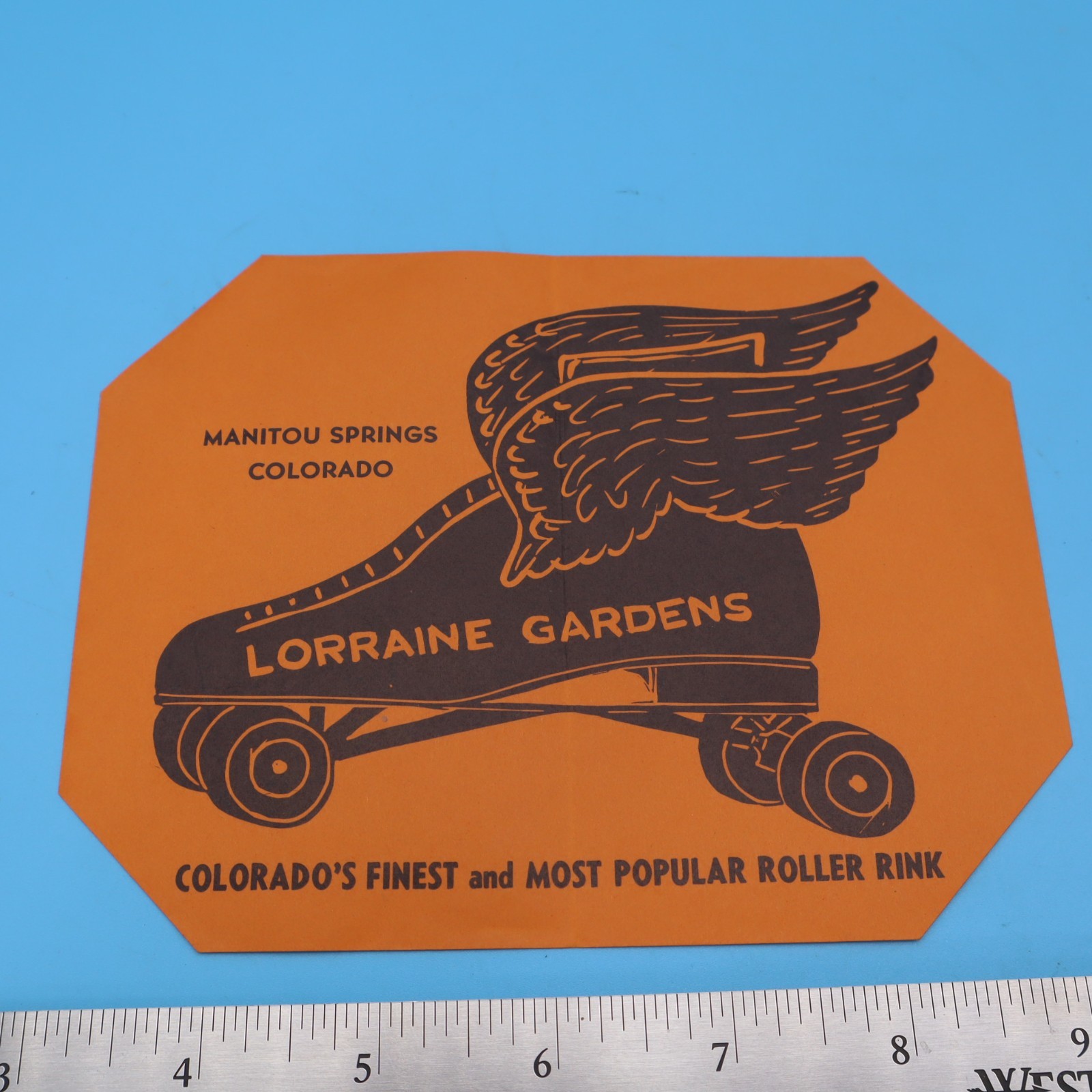 MANITOU SPRINGS COLORADO 1940s Vintage Roller Skating Rink Sticker Label Decal