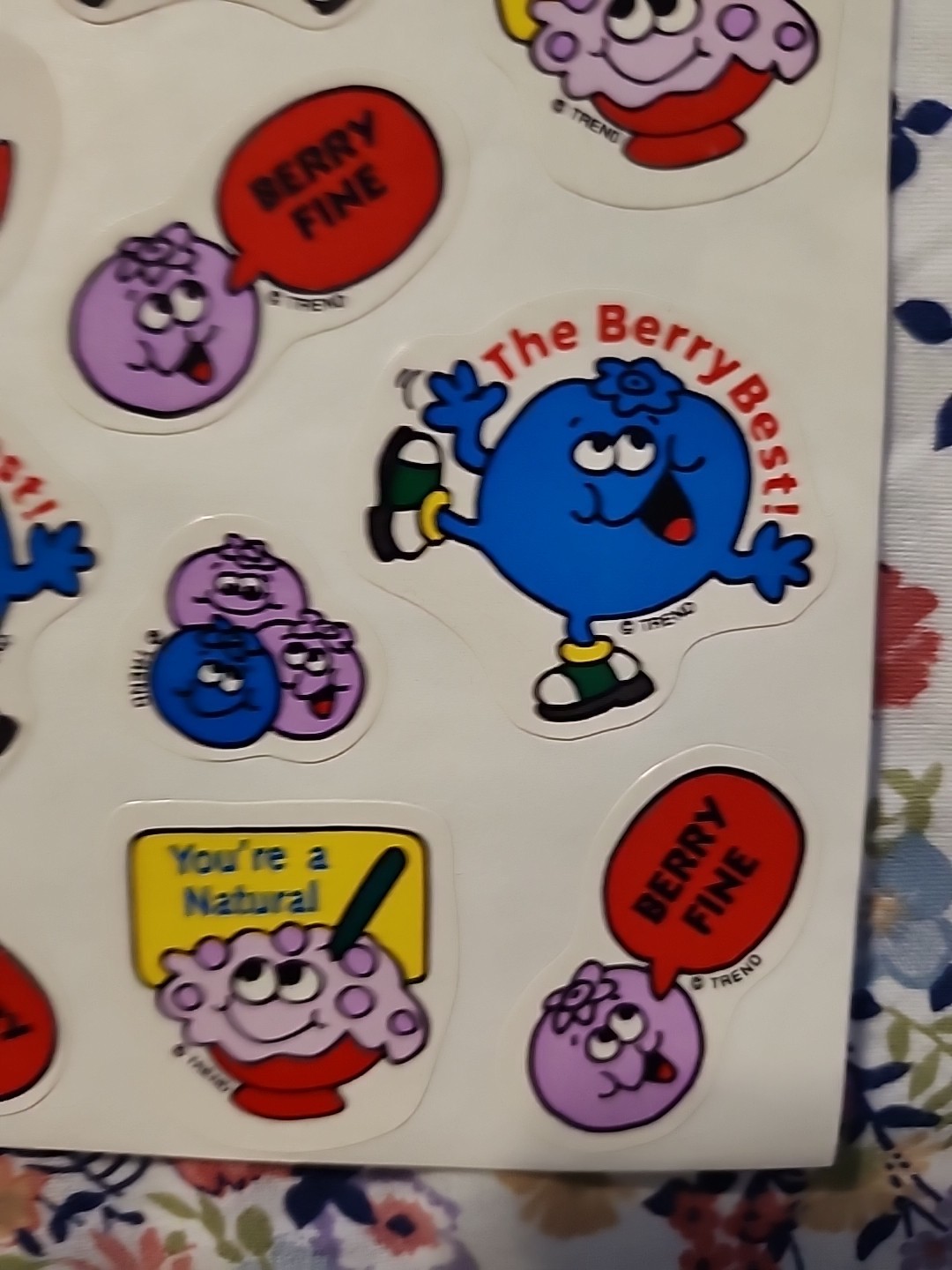 NEW Vintage TREND Scratch & Sniff Sticker FULL Sheet BLUEBERRY Scent RARE