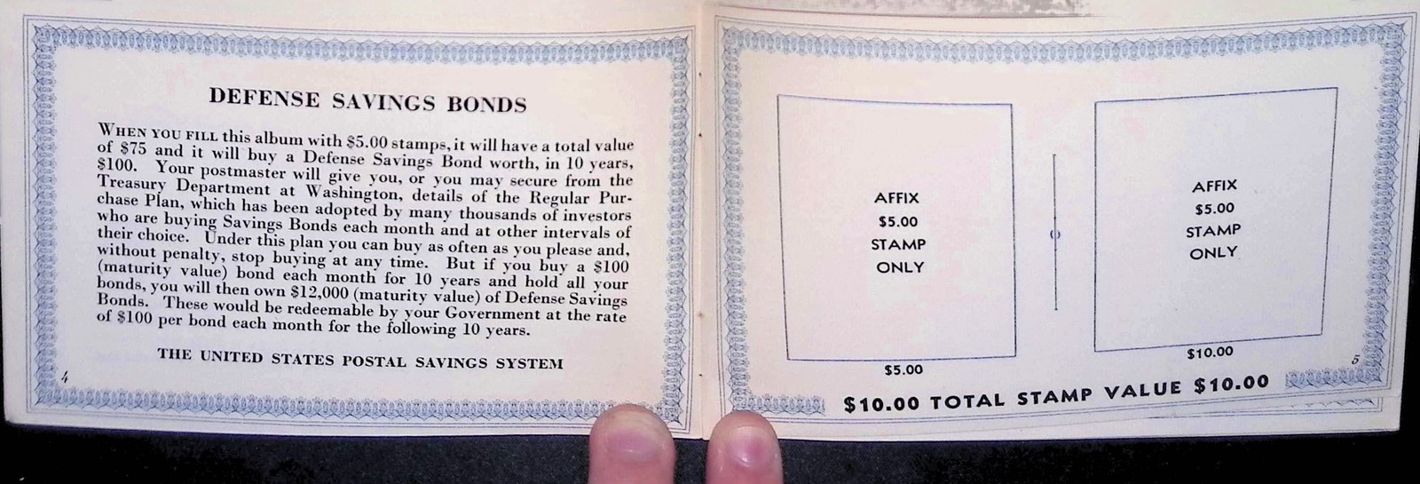 1940s US Postal Savings Plan Defense Bond Album Stamps Propaganda Ephemera