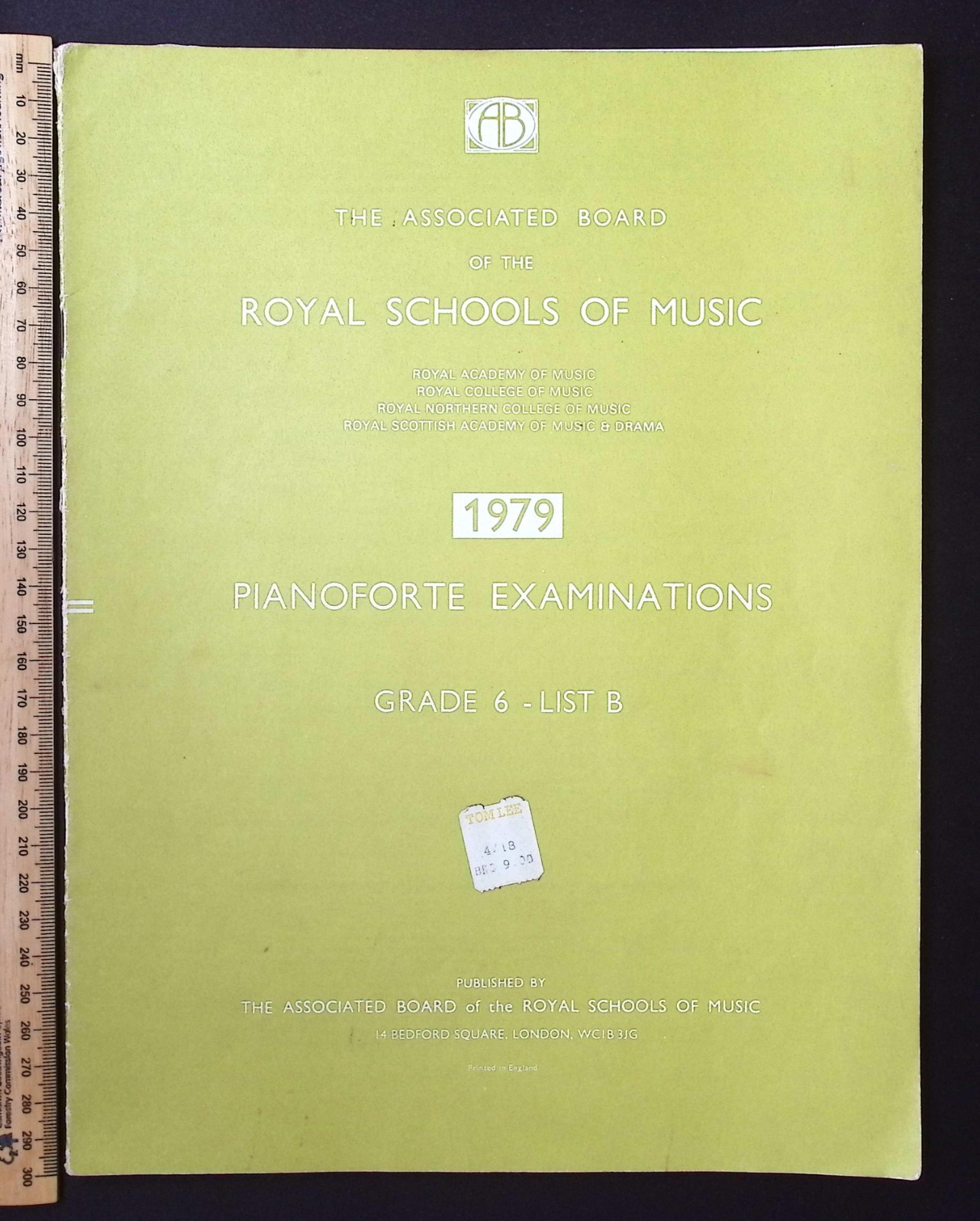 Royal Schools of Music Pianoforte Examinations 1979 Grade 6 List B