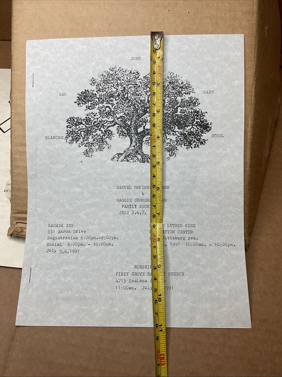 1991 Family Reunion Samuel Spann Family History & Family Tree North Carolina B65