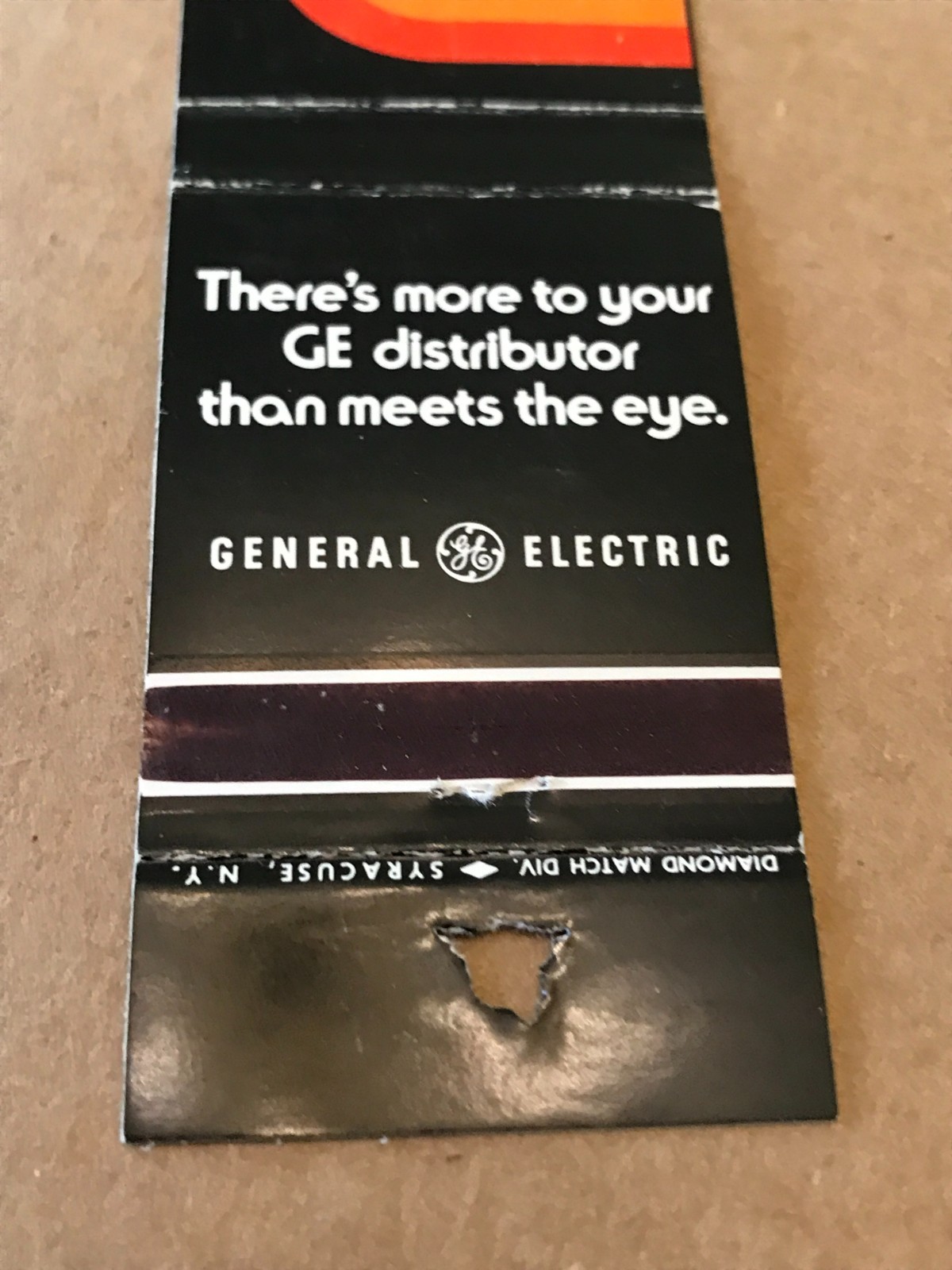 Vintage General Electric Distributor – Matchcover, Matchbook