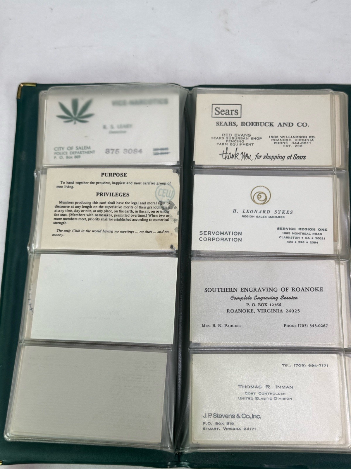 Vintage 1950 To 1990 Mid Century Business Card Binders & Cards Nice Collection