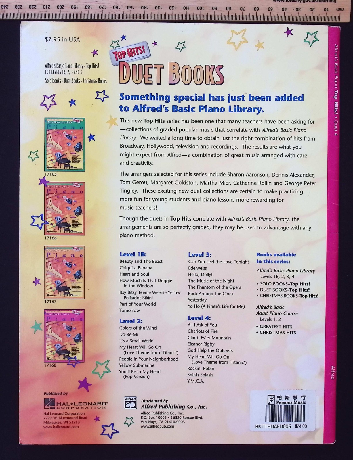 Alfred’s Basic Piano Library : Duet Book – Level 4 Piano, 1997 Hal Leonard Corp