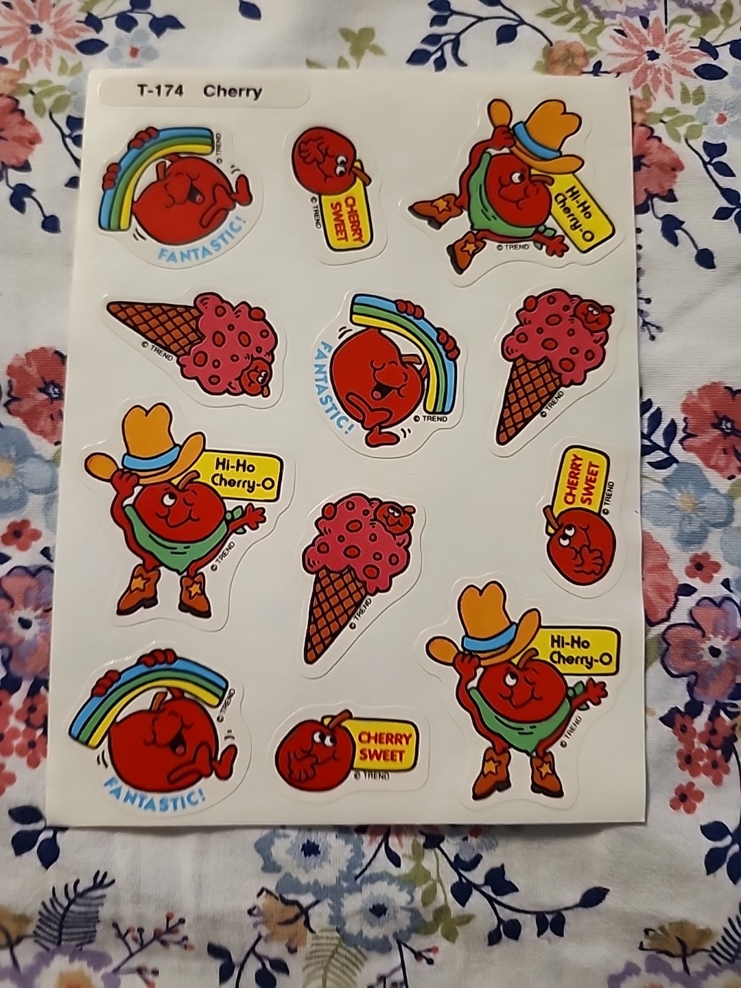 CHERRY Rare Vintage sticker NEW SHEET Trend Scratch N & Sniff smell 80’s
