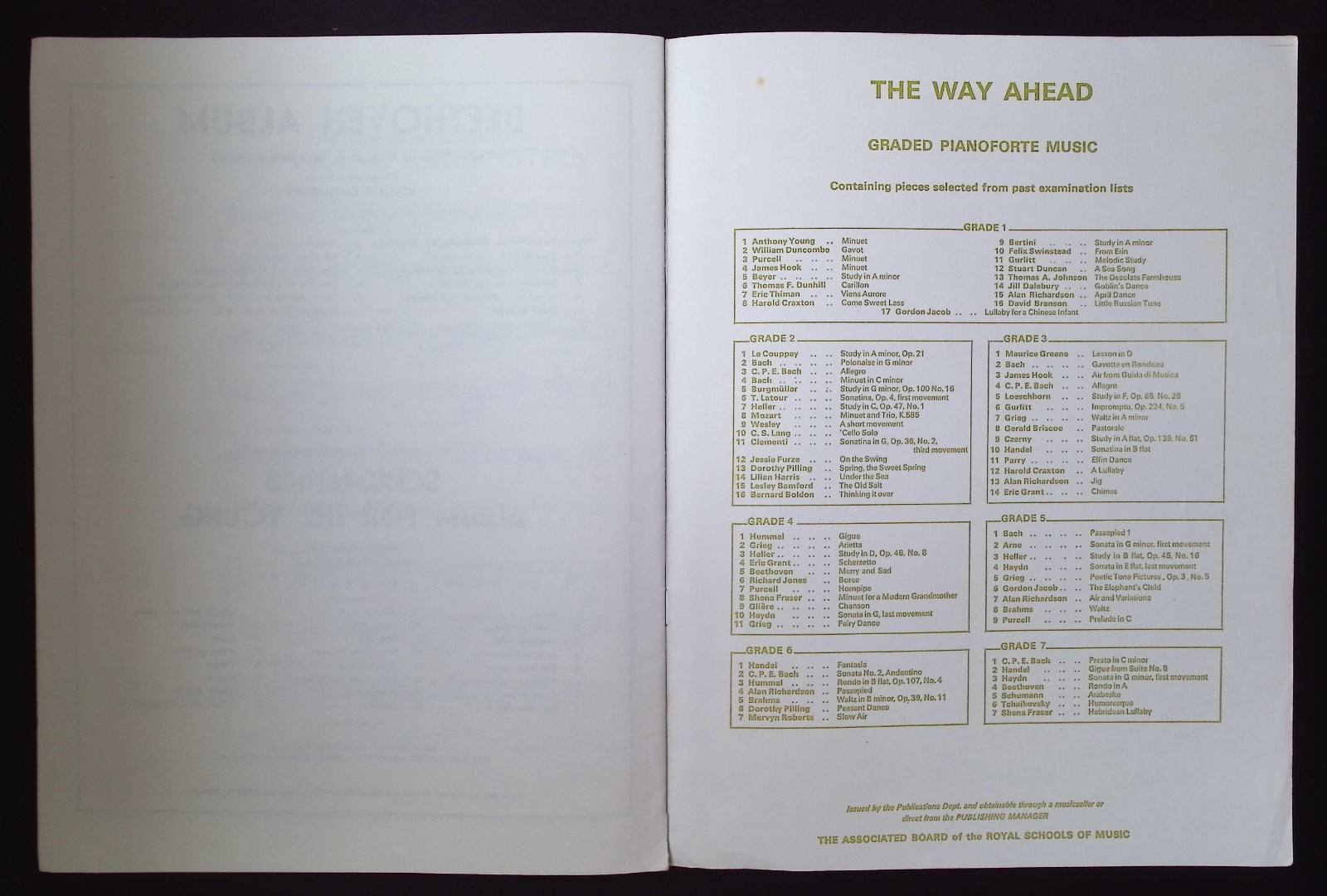 Royal Schools of Music Pianoforte Examinations 1979 Grade 5 List B