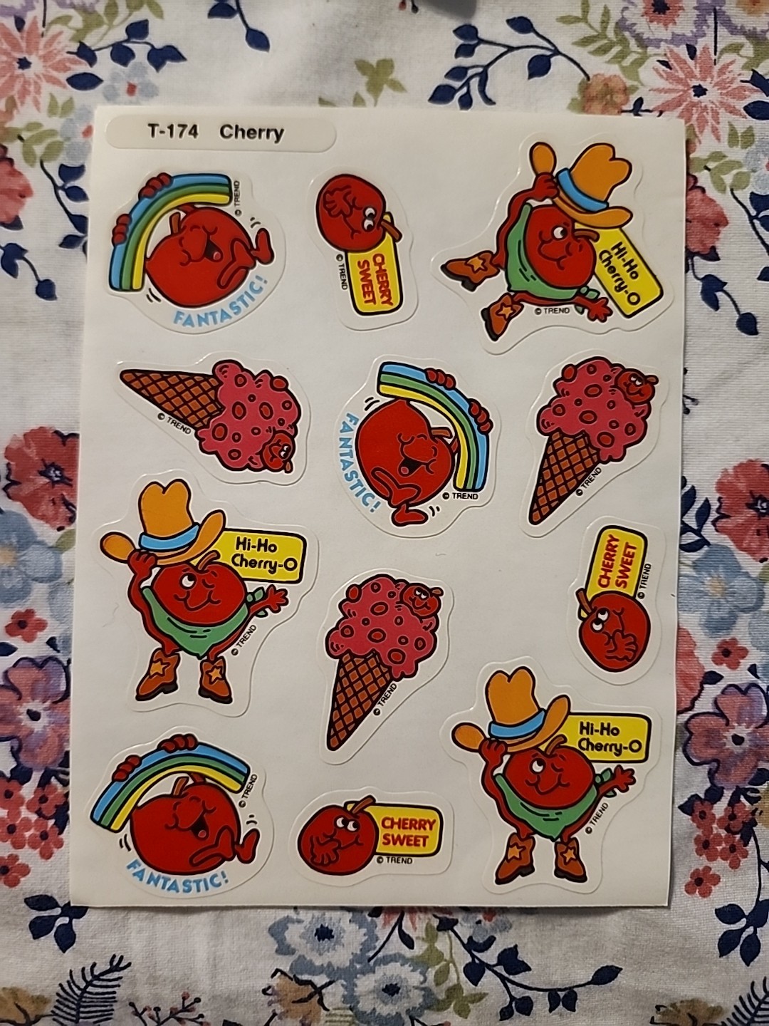 CHERRY Rare Vintage sticker NEW SHEET Trend Scratch N & Sniff smell 80’s