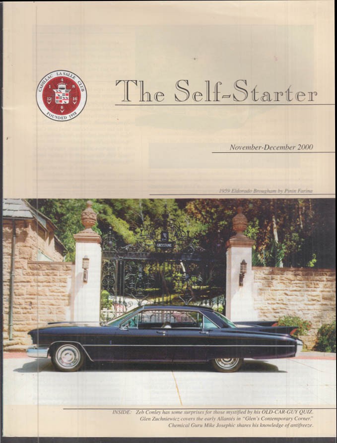 Cadillac La Salle Club SELF-STARTER 11-12 2000 1959 Eldo Brougham; Allante