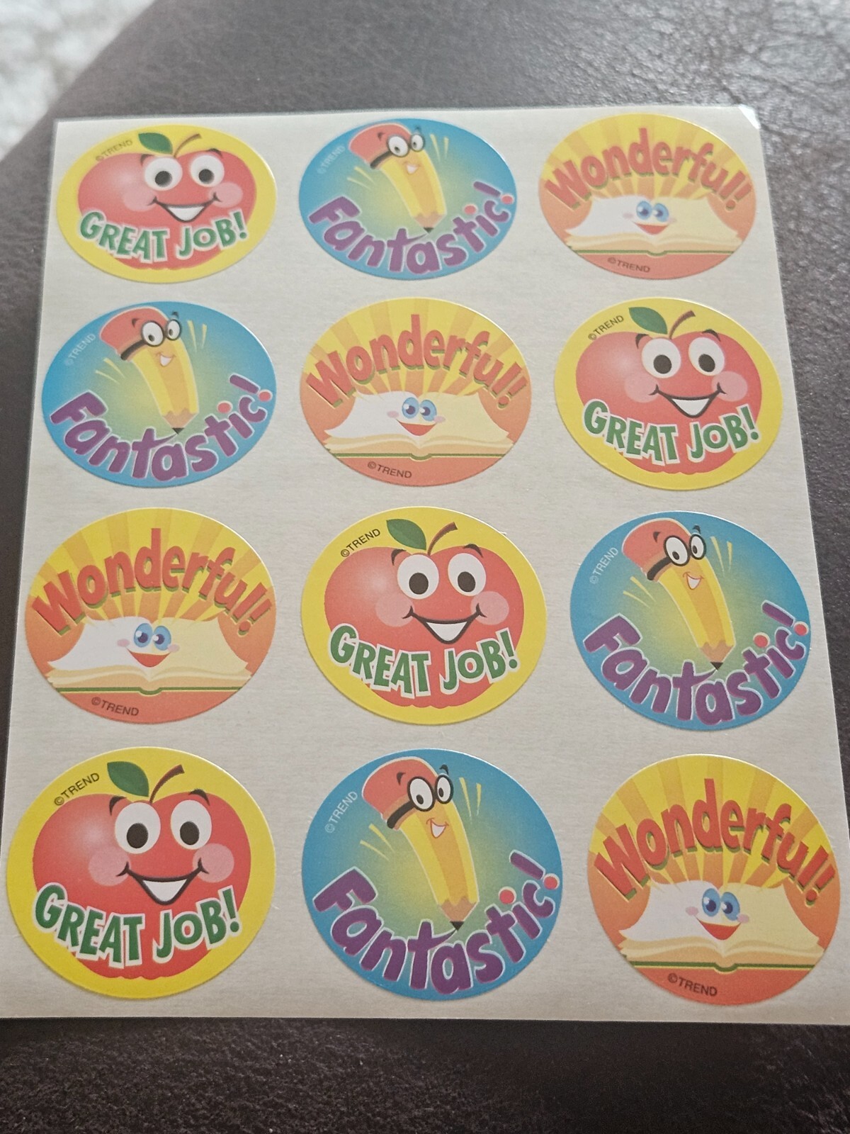 Vintage TREND Scratch & Sniff Stinky Sticker Sheet Teaching School Scented 90s