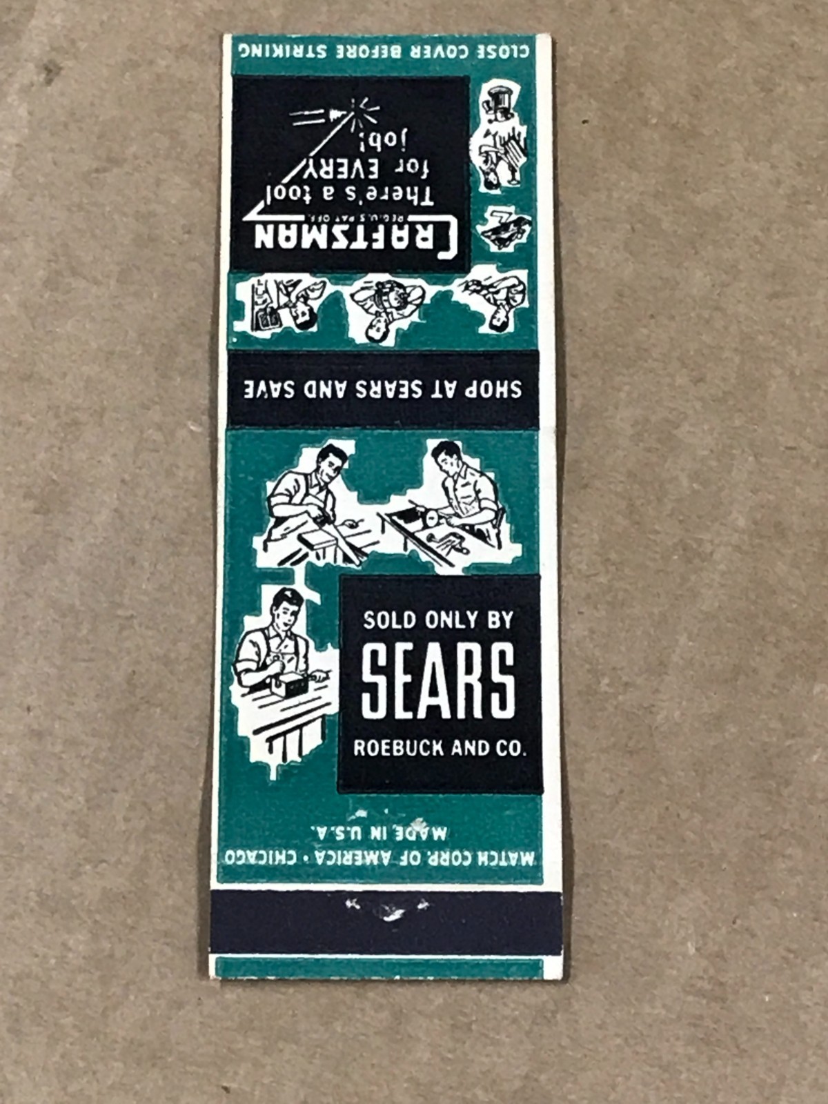 Vintage Sears Craftsman Tools – Matchcover, Matchbook