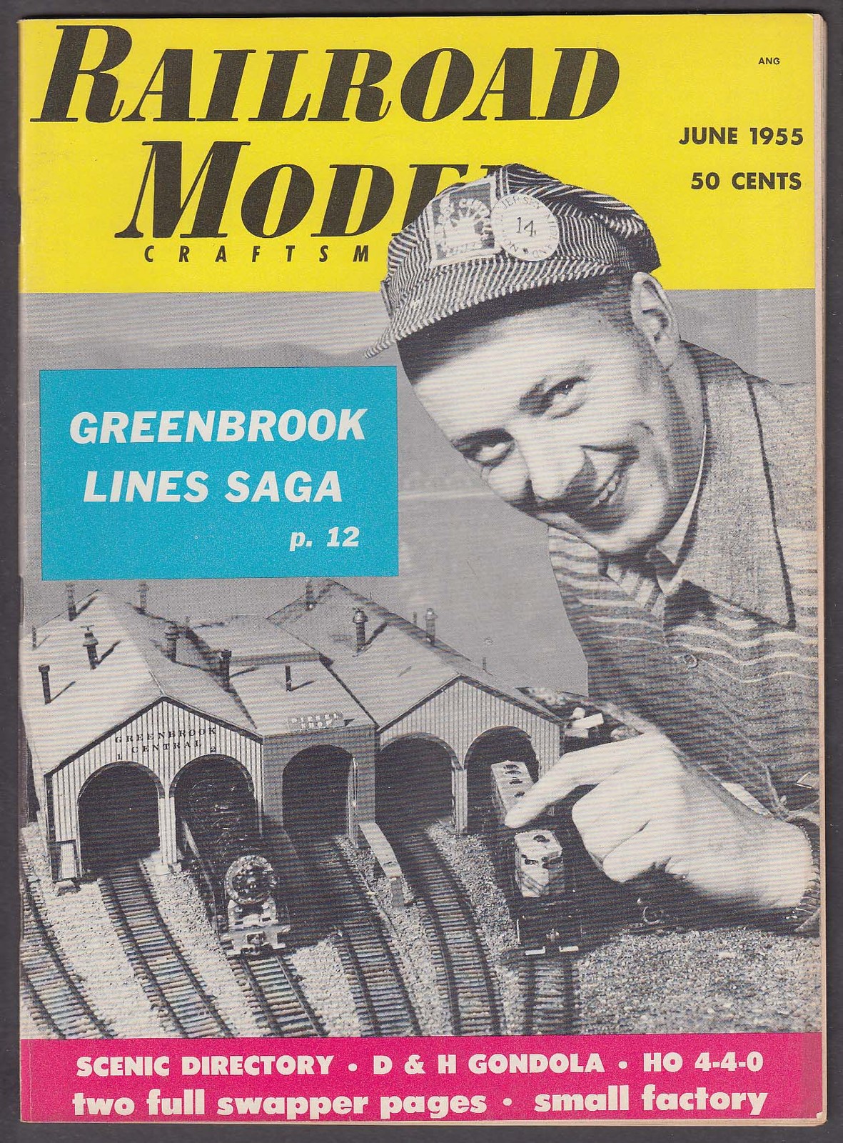 RAILROAD MODEL CRAFTSMAN Greenbrook Lines D & H Gondola HO 4-4-0 ++ 6 1955