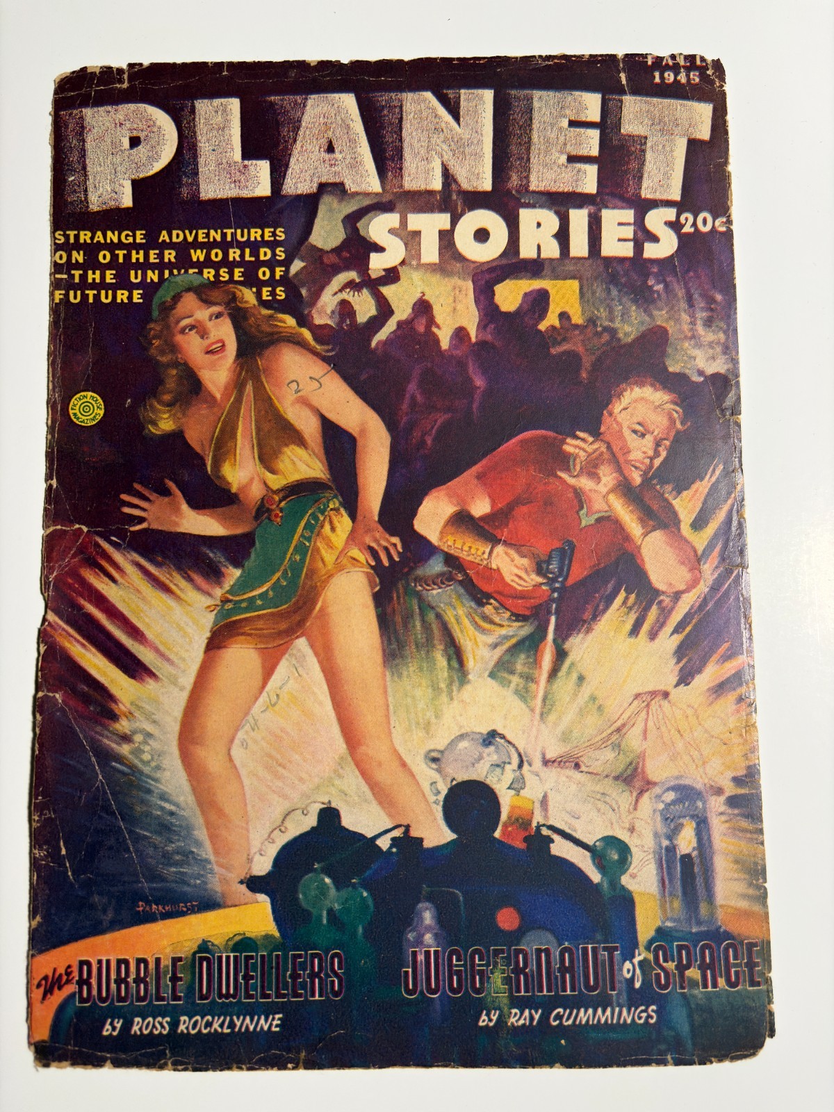 1945 Fall PLANET STORIES Magazine G/VG 3.0 COVER ONLY Juggernaut of Space