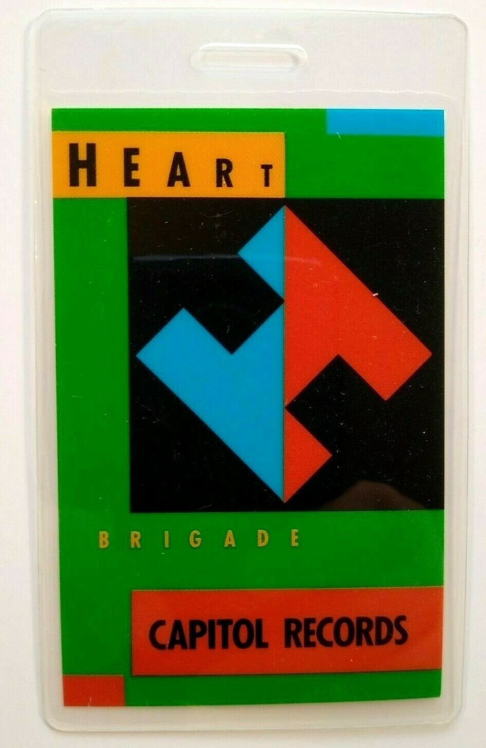 Heart Brigade Backstage Pass Original 1990 Rock Pop Music Concert Tour Laminated