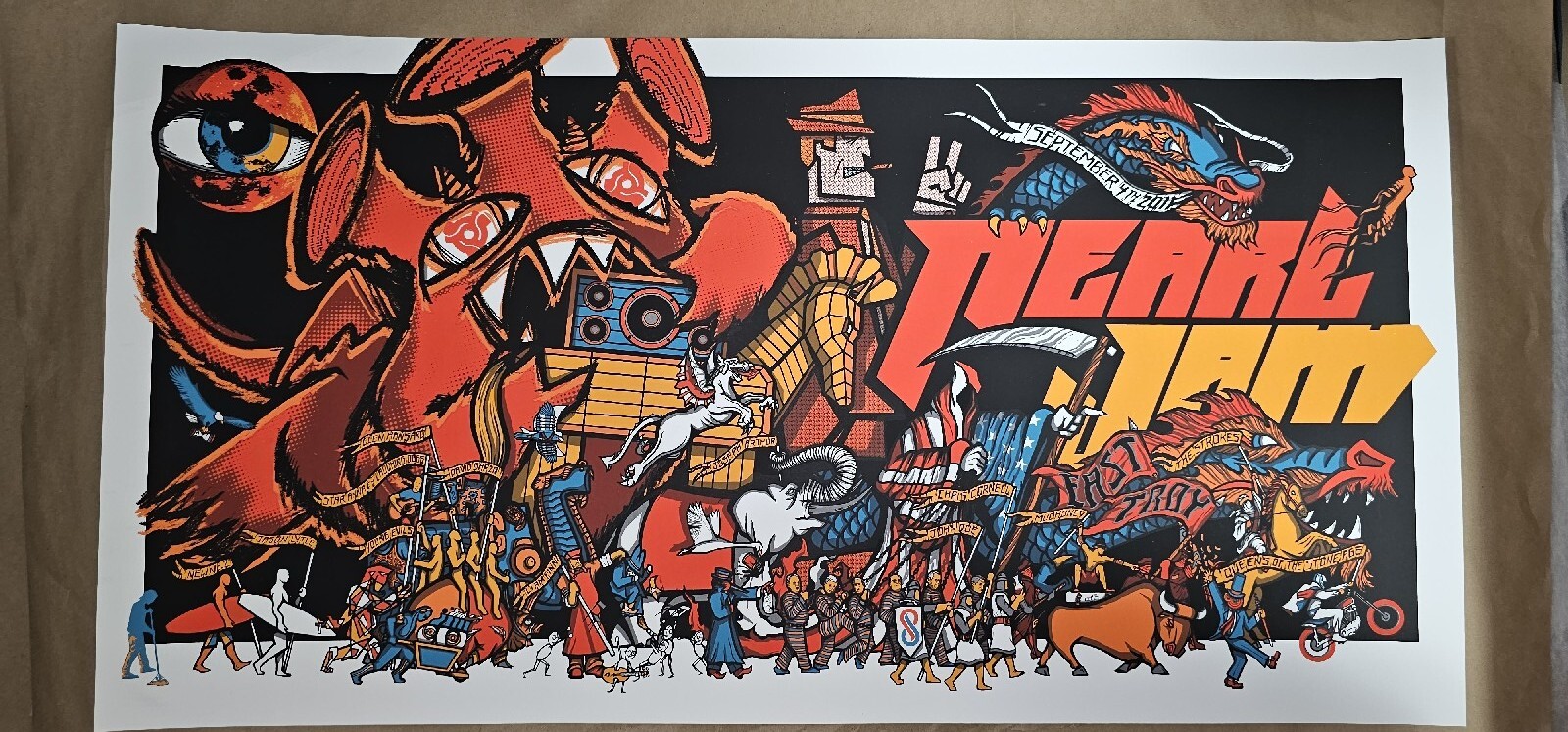 PJ20 Pearl Jam Brad Klausen Alpine Valley East Troy WI Poster Silkscreen Print