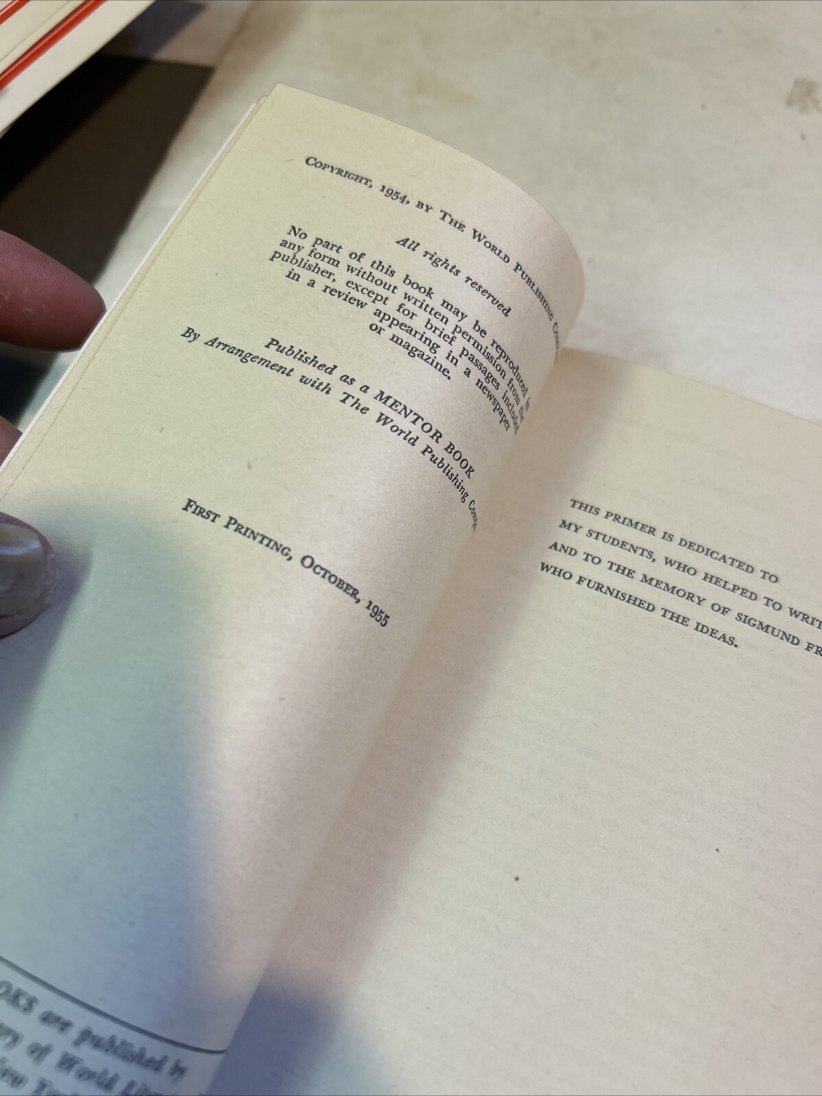 A PRIMER OF FREUDIAN PSYCHOLOGY CALVIN HALL COLLECTIBLE MENTOR NON FICTION NOVEL