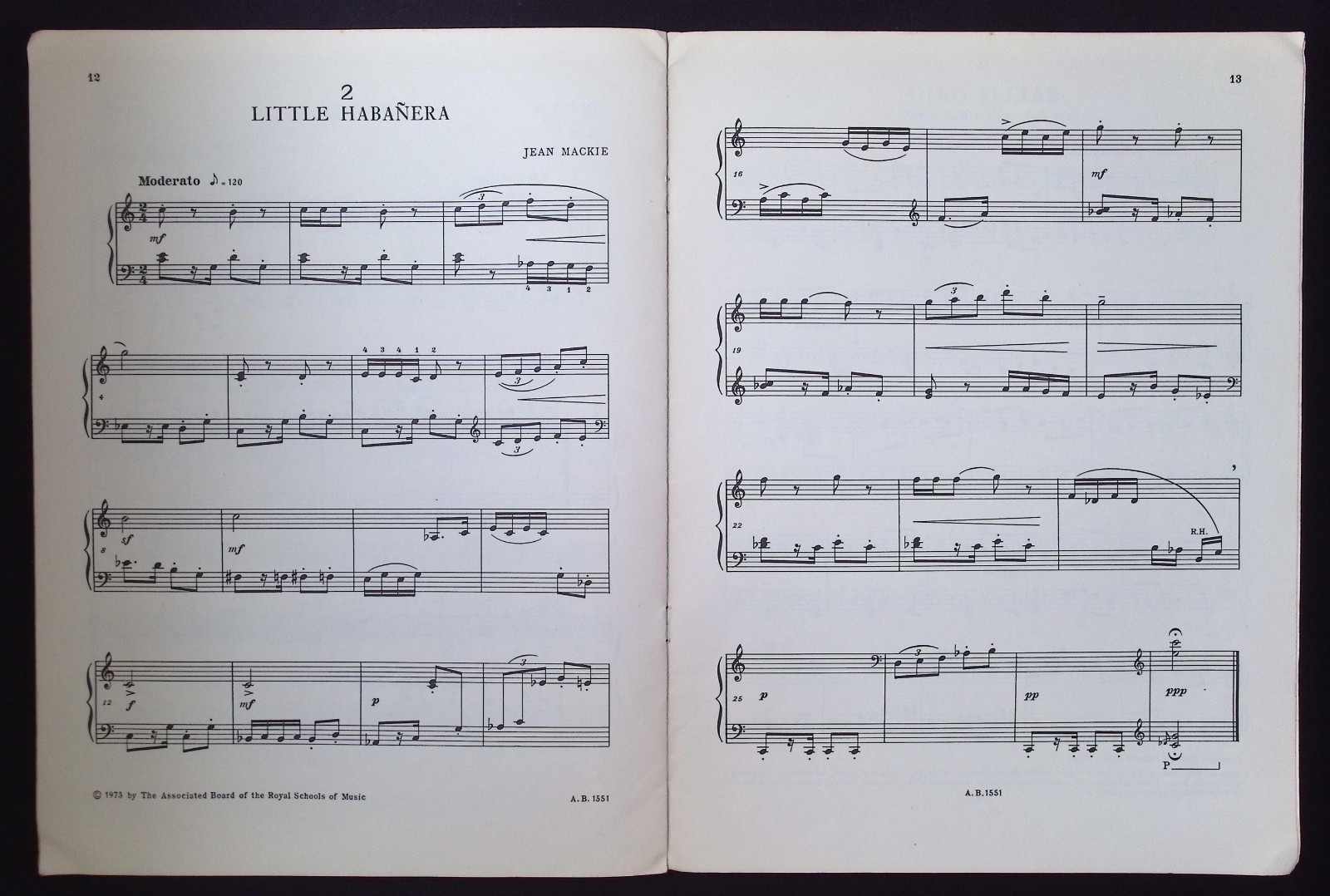 Royal Schools of Music Pianoforte Examinations 1974 Grade II Lists A&B Elementar