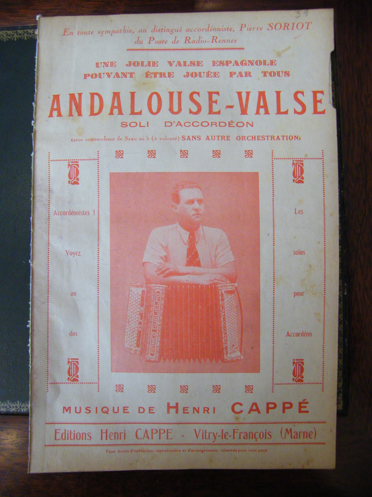Andalusian Partition Waltz Accordion Solo By Henri Cappé