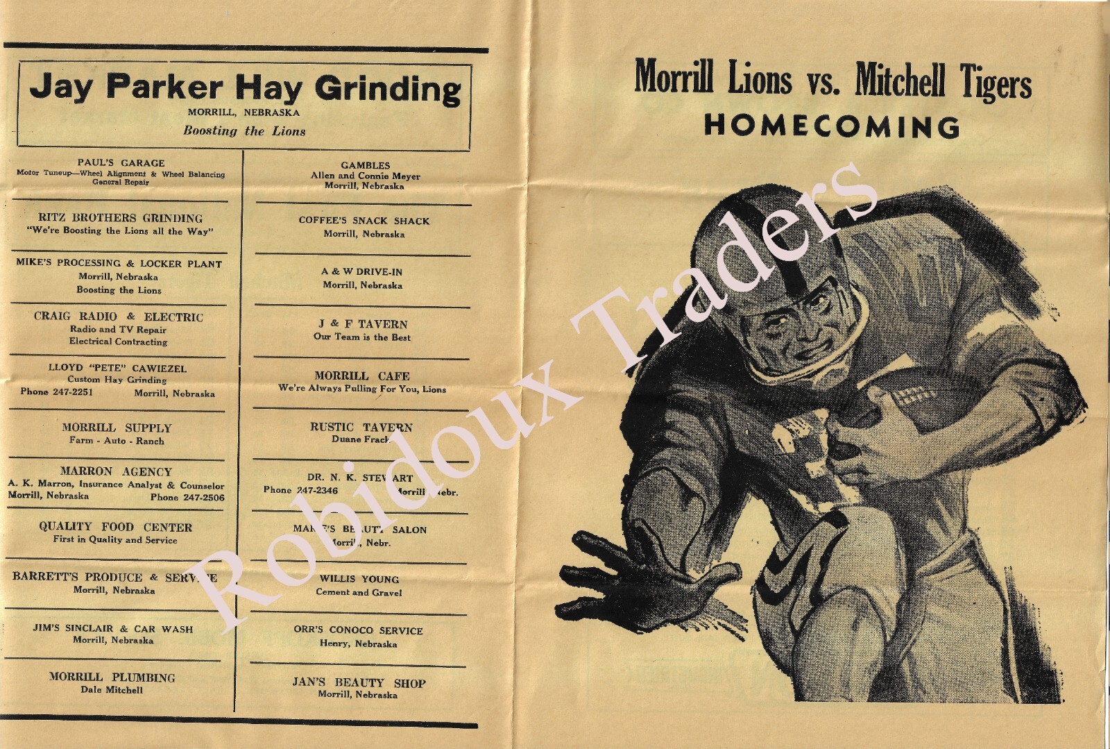 1972 Morrill High School Football Programs: Morrill, Nebraska