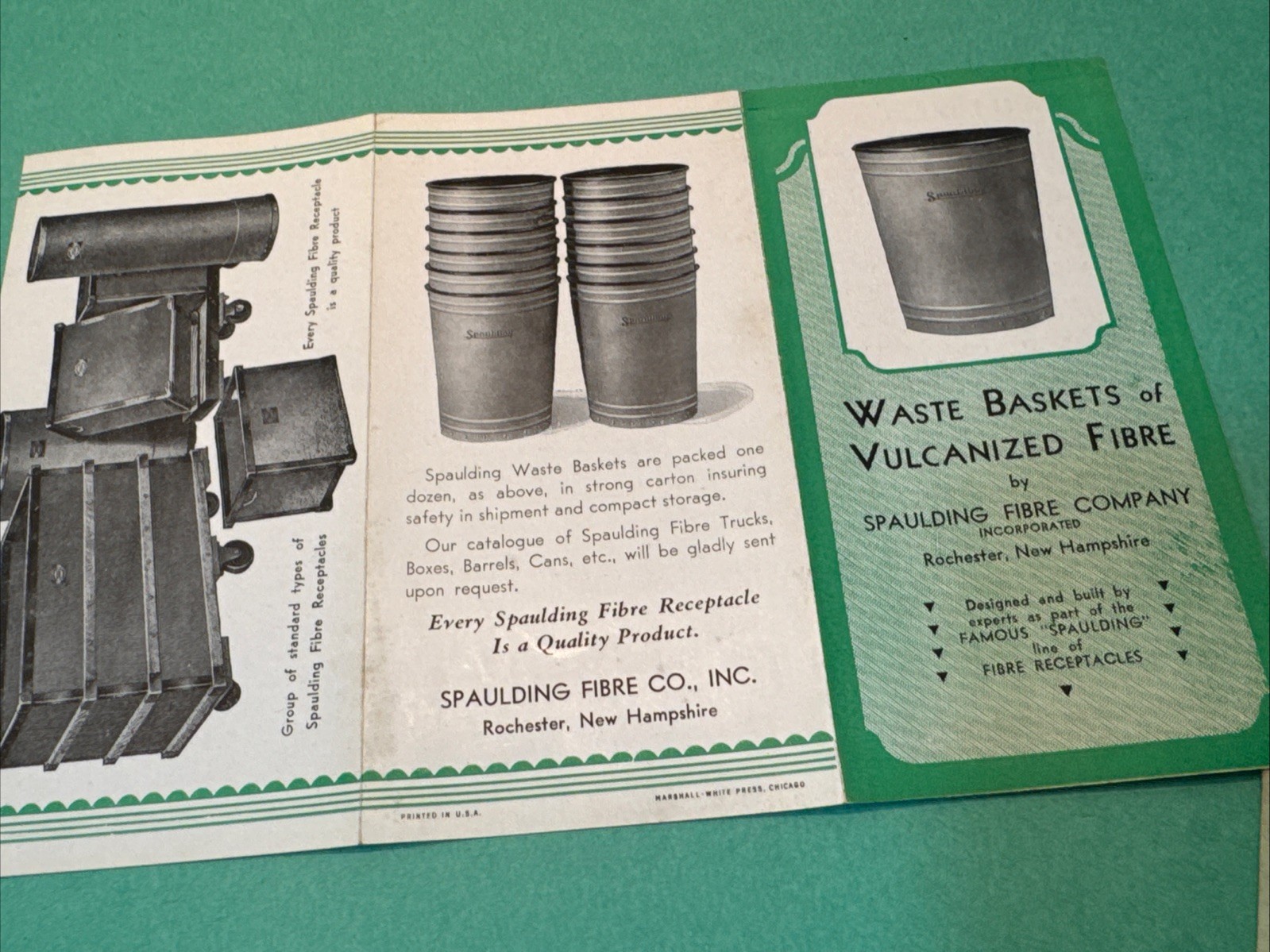 Spaulding Fibre Co Catalog Industrial Box Basket Barrel Can 1940’s vintage Bread