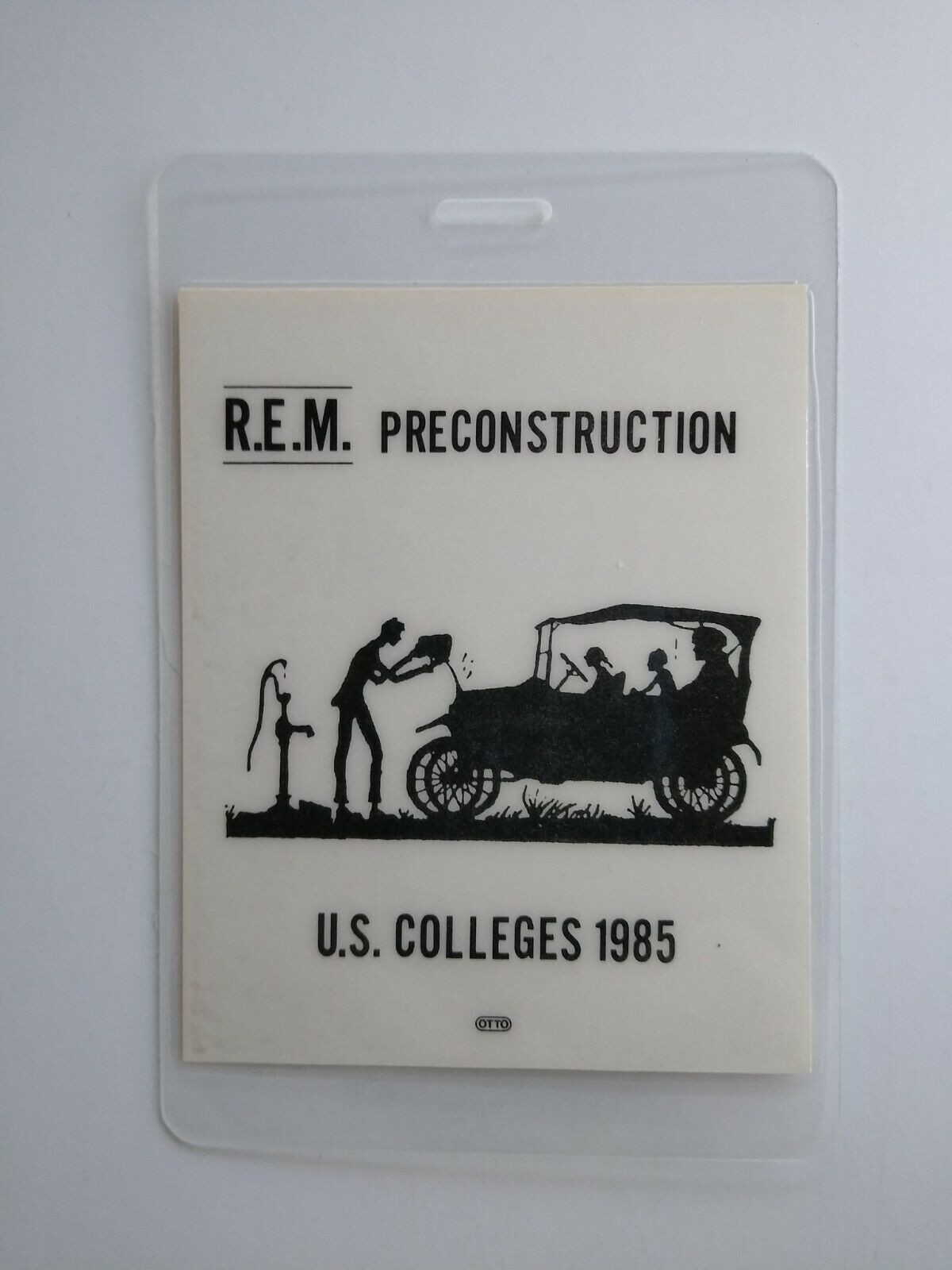 REM Backstage Pass Preconstruction US Colleges Laminated Alternative New Wave