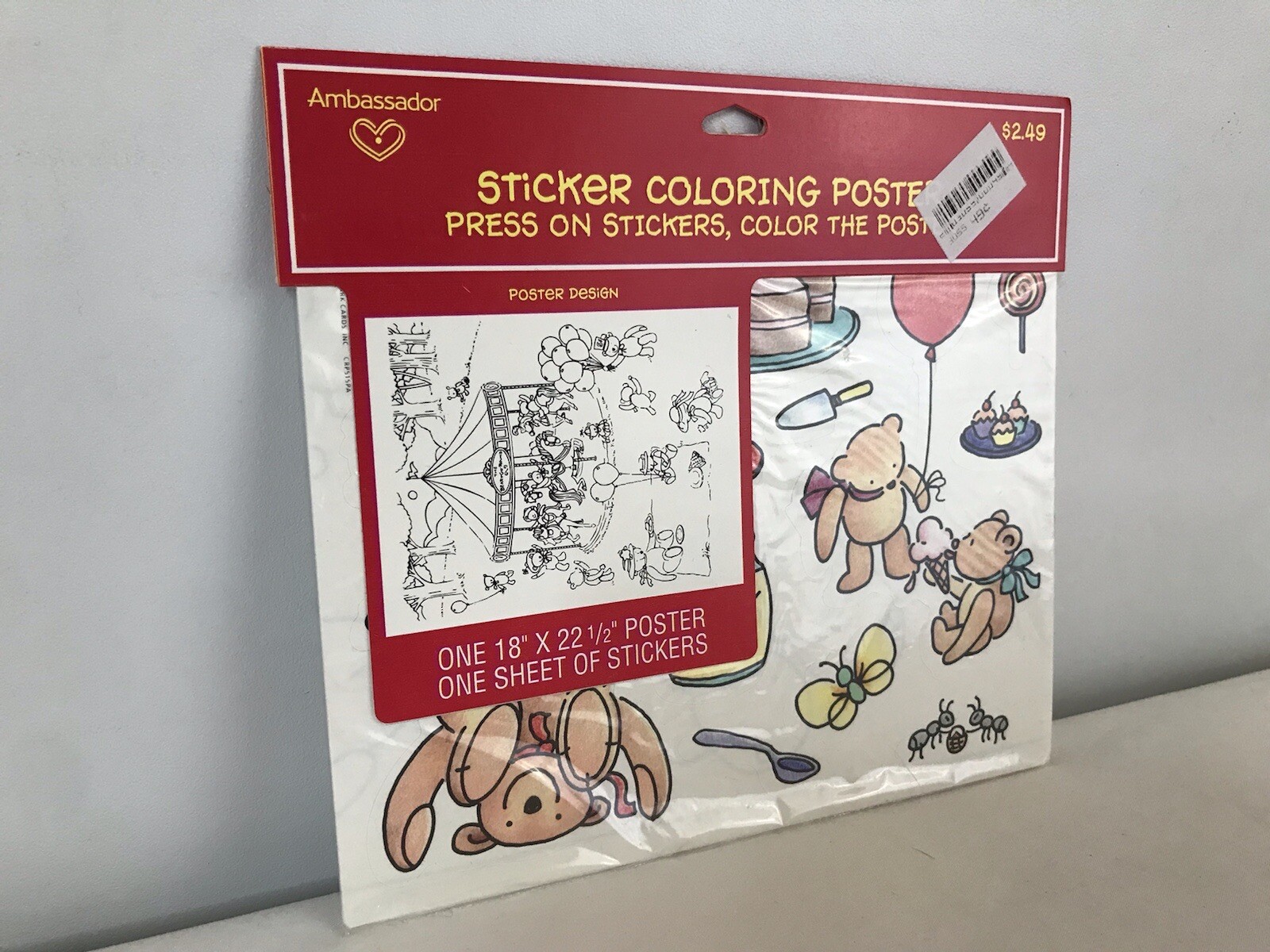 Vintage 1991 Hallmark Ambassador Stickers and Poster Sealed New