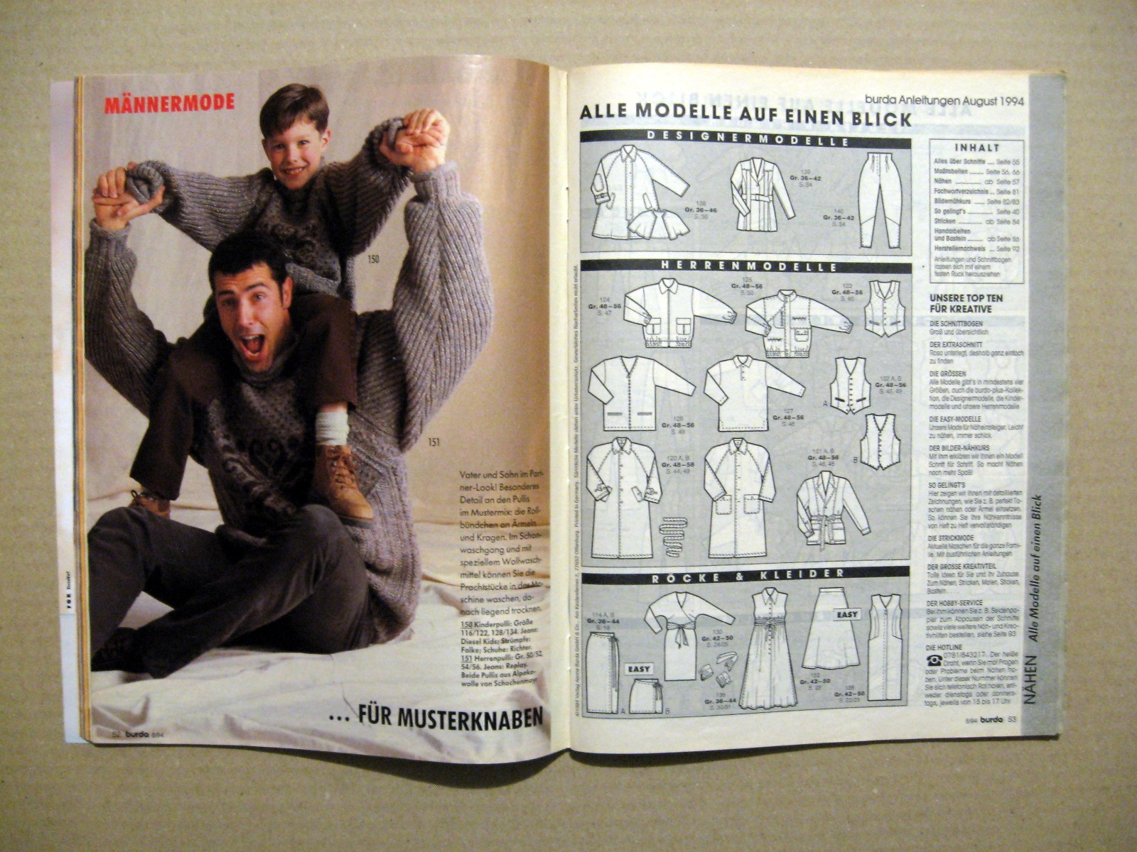 Burda Moden Magazine 1994 Germany fashion style patterns
