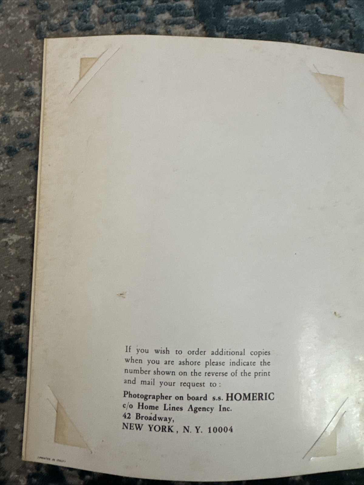Vintage Home Lines Homeric Italy Italian Cruise Photo Travel Ephemera