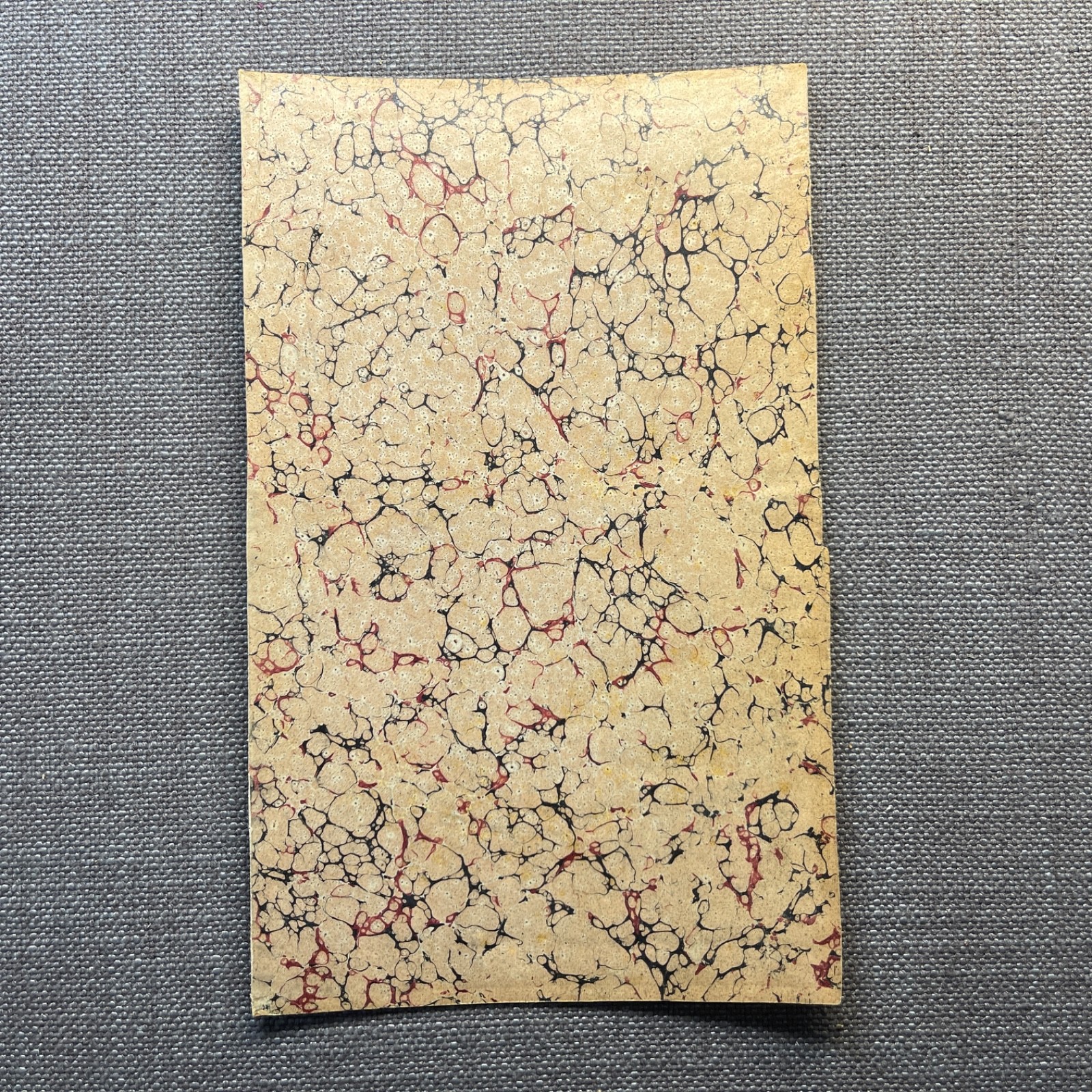 Antique Marbled End Papers Bookbinding Brown Blue Red Lot of 3