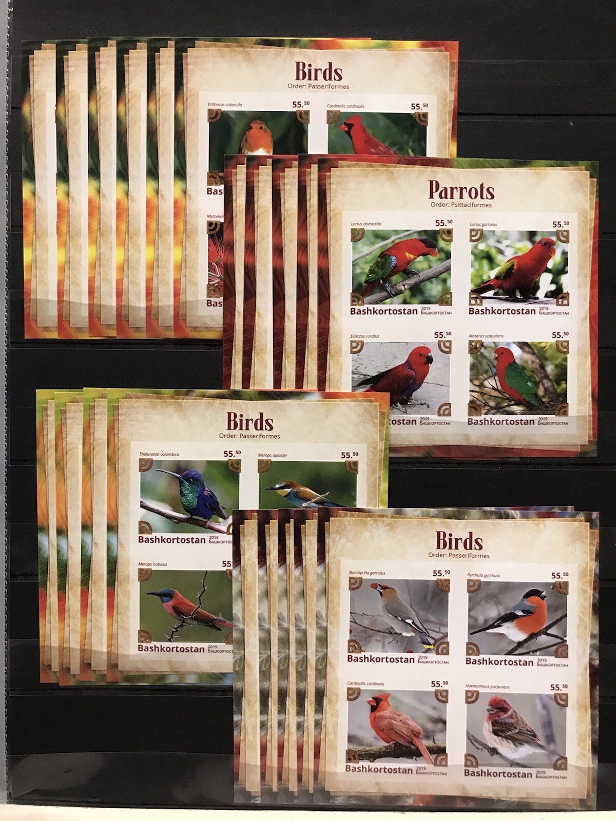 20x Birds / Parrot – Paper without glue ; not stamps – Z15