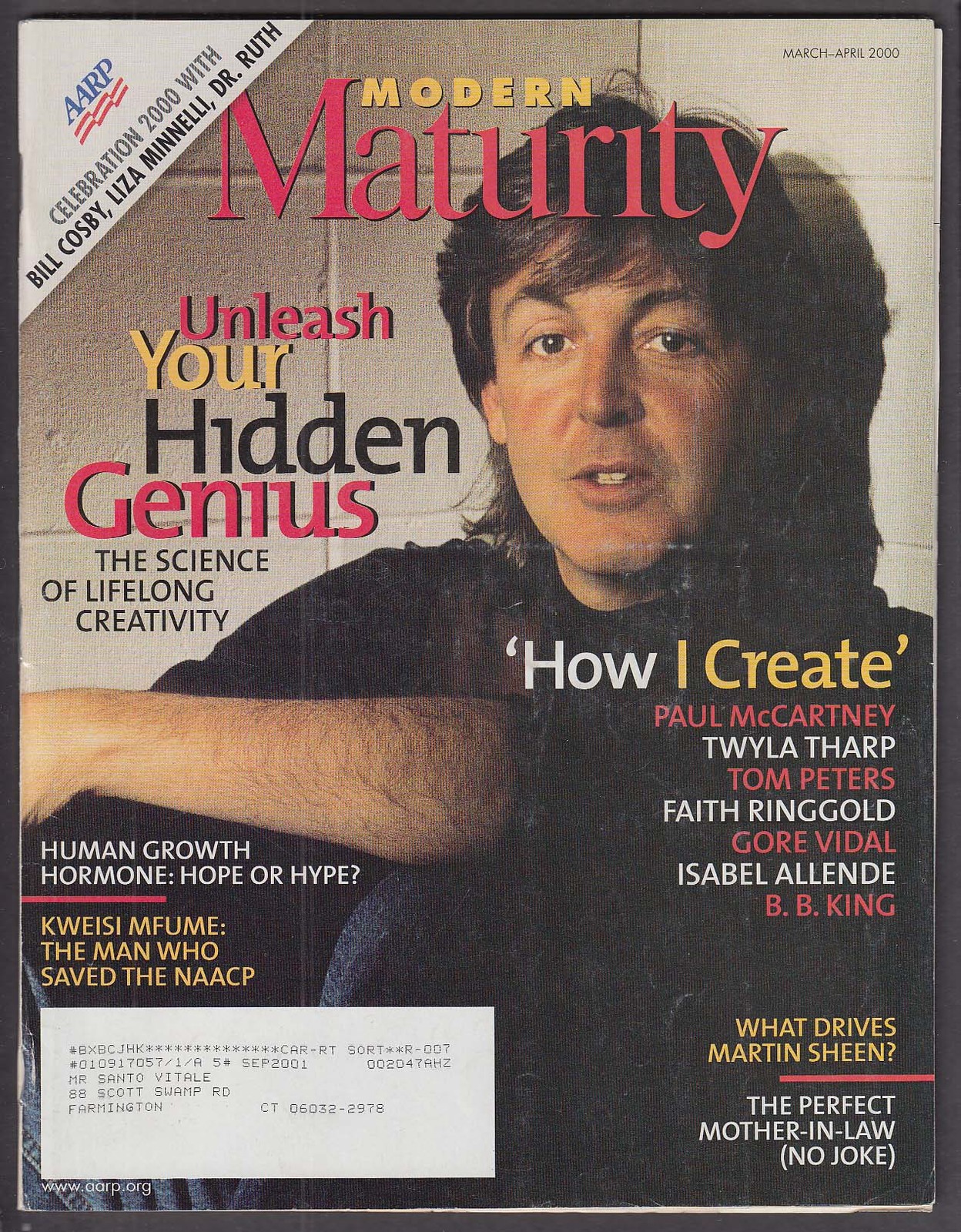 MODERN MATURITY Paul McCartney Martin Sheen Twyla Tharp B B King ++ 3-4 2000