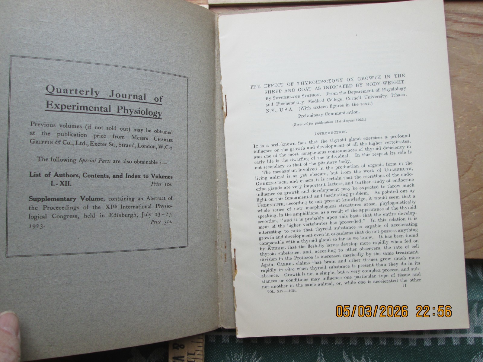 Quarterly Journal of EXPERIMENTAL psychology 1924