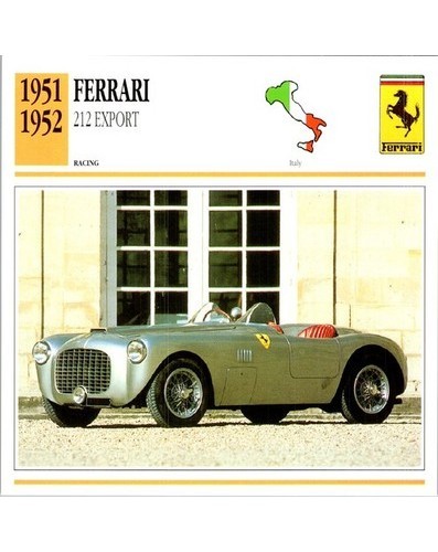 Ferrari 212 Export Barchetta Racing 1952 Trading Card Scuderia Italy Car