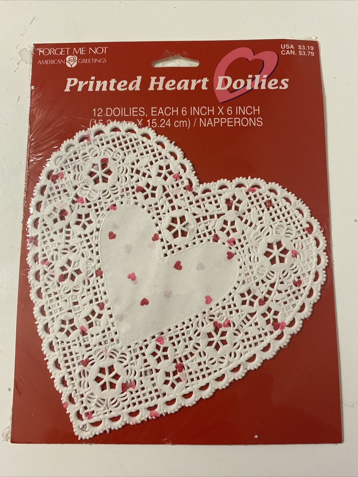 NEW Paper Doilies Lot 24 8” Royalcraft Lace 12 6” Heart Shaped Forget Me Not NOS