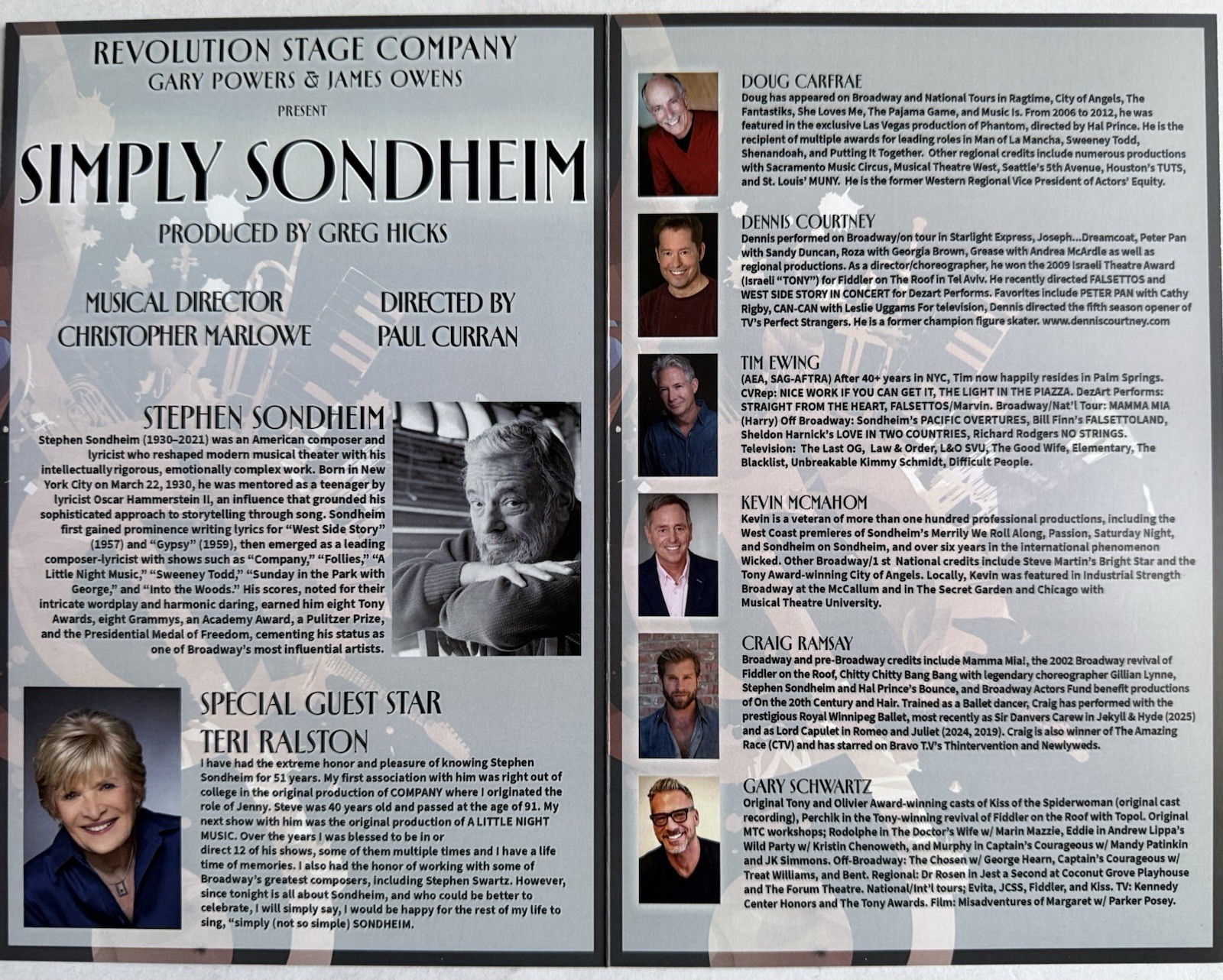 Simply Sondheim – Playbill Revolution Stage Palm Springs – 2026