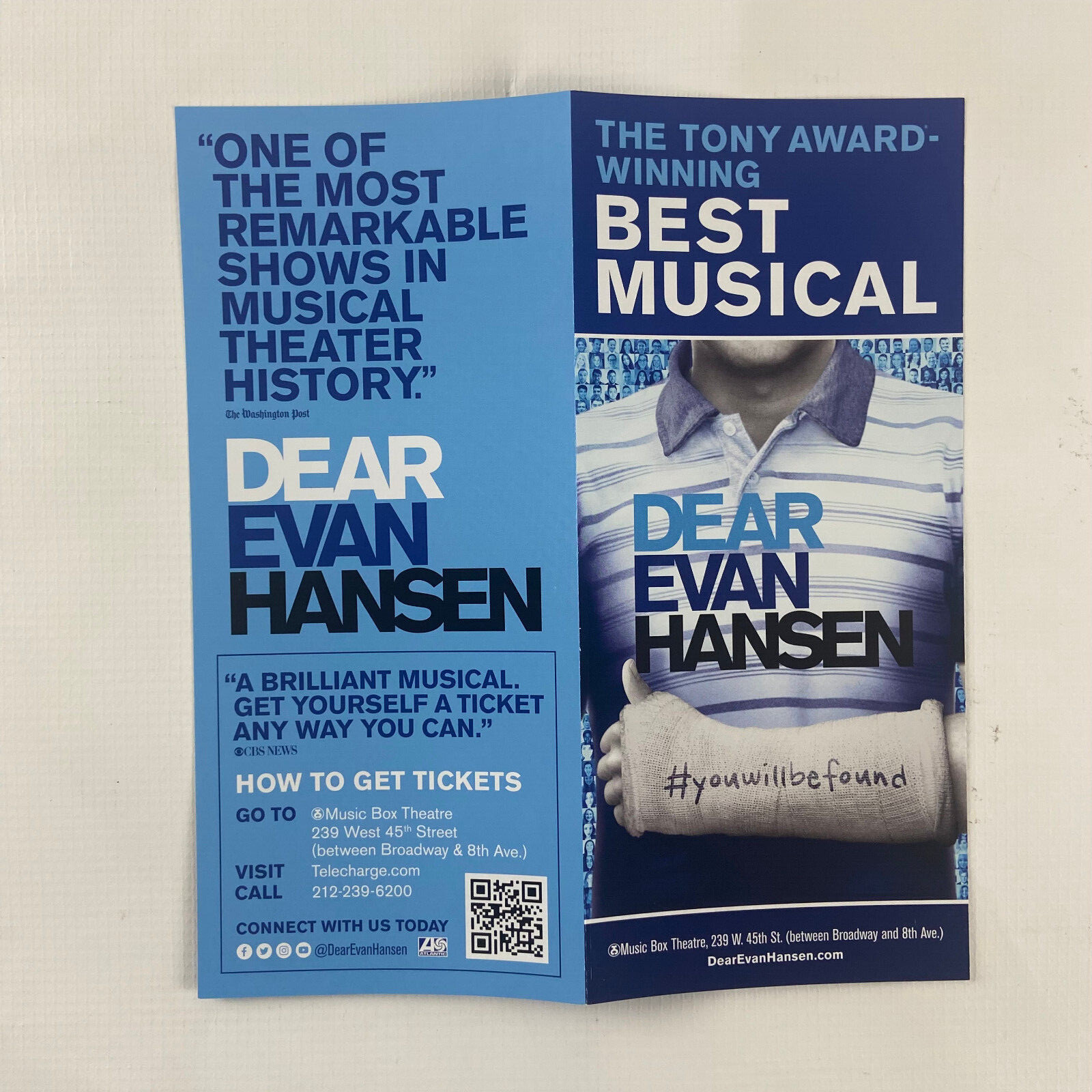 Dear Evan Hansen 2022 Ad Flyer Broadway NYC New York City Advertisement Ads