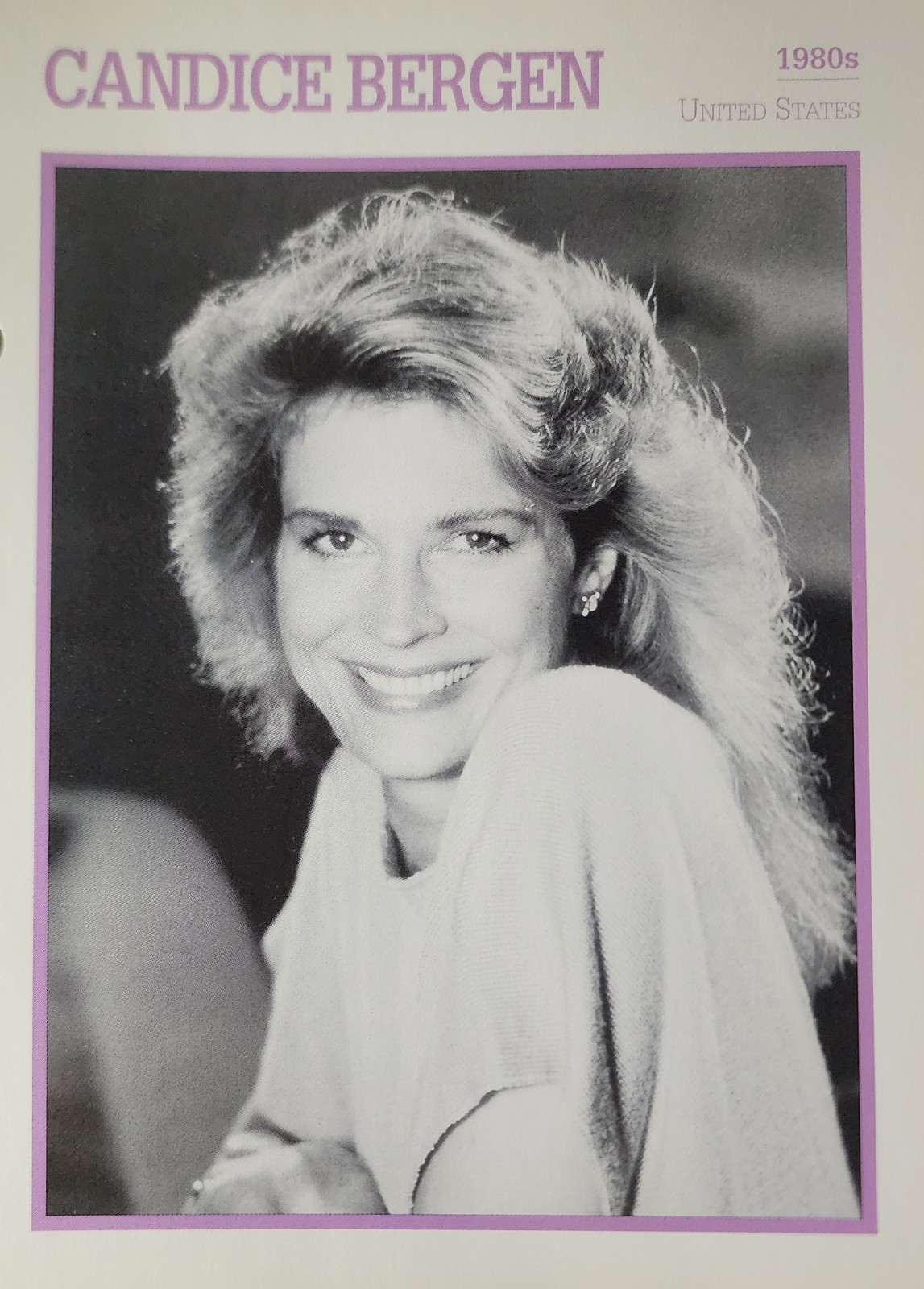 Candice Bergen Picture Card Hollywood Film Star Vtg Wall Art Decor Murphy Brown