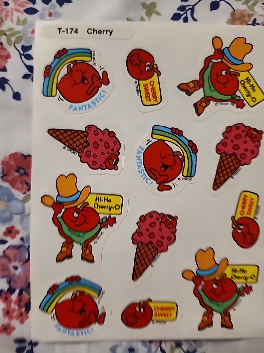 CHERRY Rare Vintage sticker NEW SHEET Trend Scratch N & Sniff smell 80’s