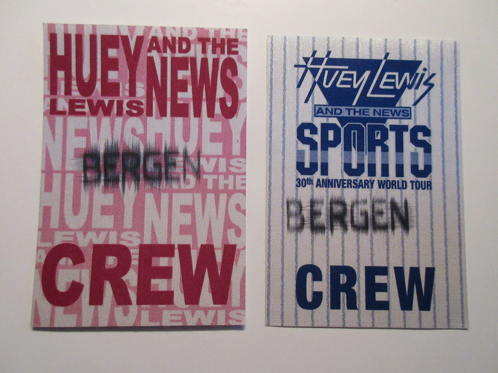 LOT of 2 – HUEY LEWIS and the NEWS Tour Backstage Passes Crew Working Personnel