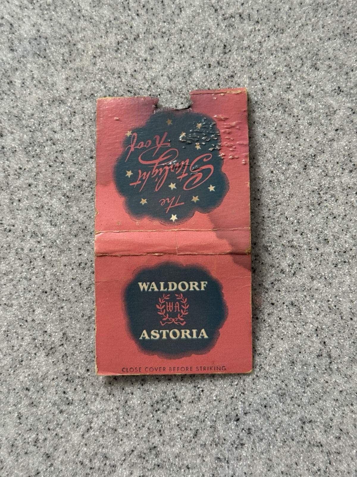 Waldorf Astoria New York City Vintage Matchbook Cover G