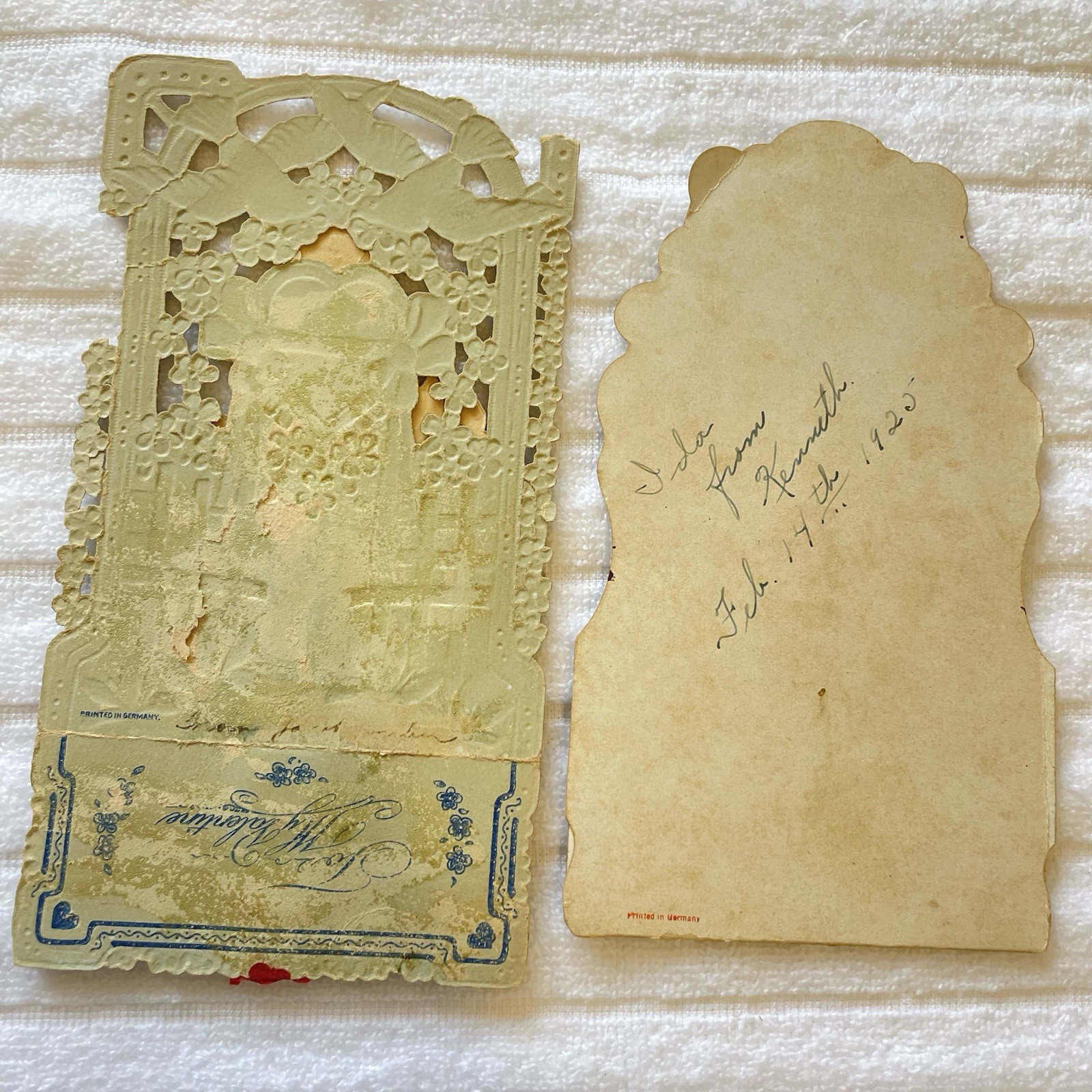 Vintage Embossed German Heart Flowers Love Scrap Die Cut Lot Paper Valentine