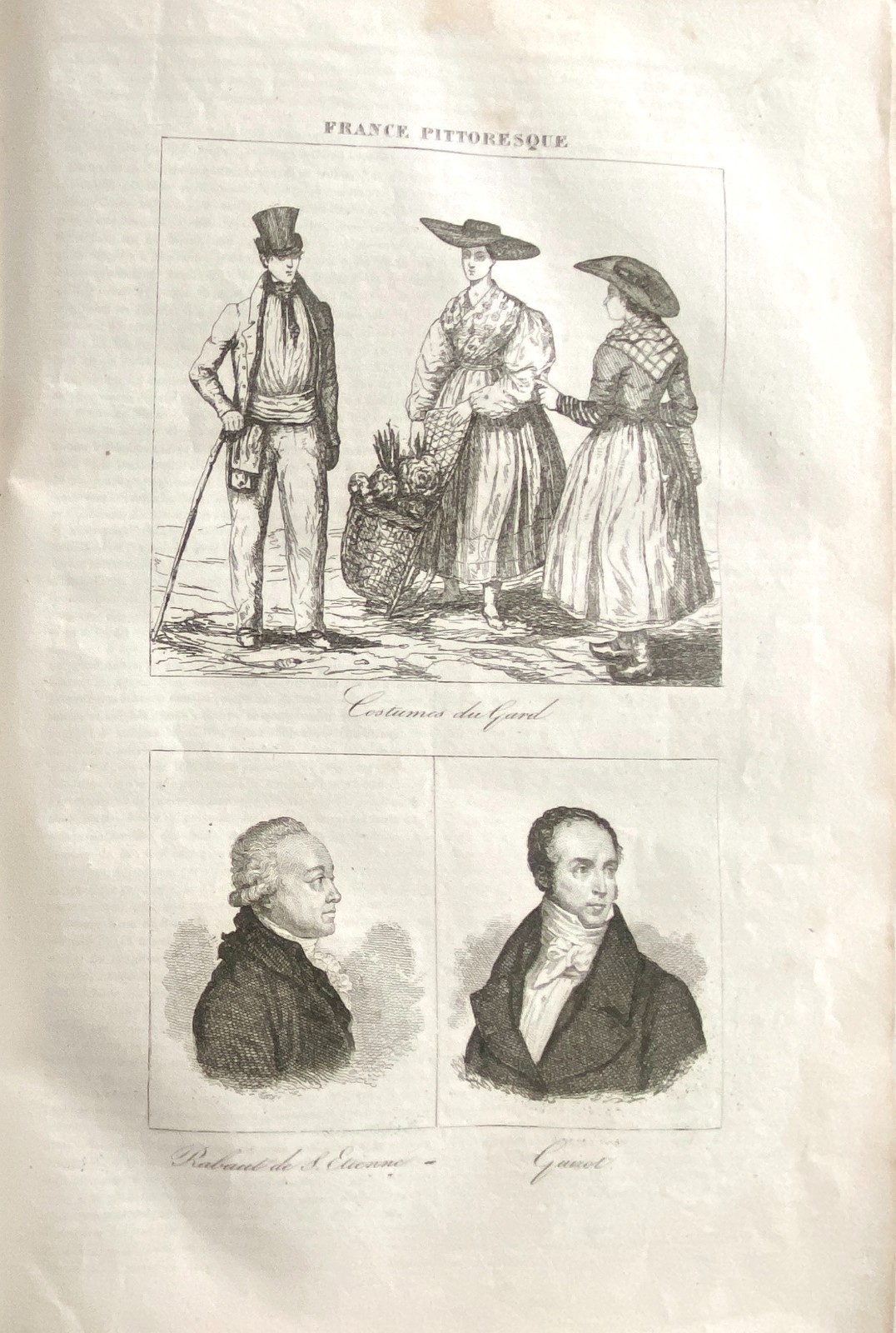 Pittoresque Engraving France 1835 Costumes du Gard – Guizot – Rabaud
